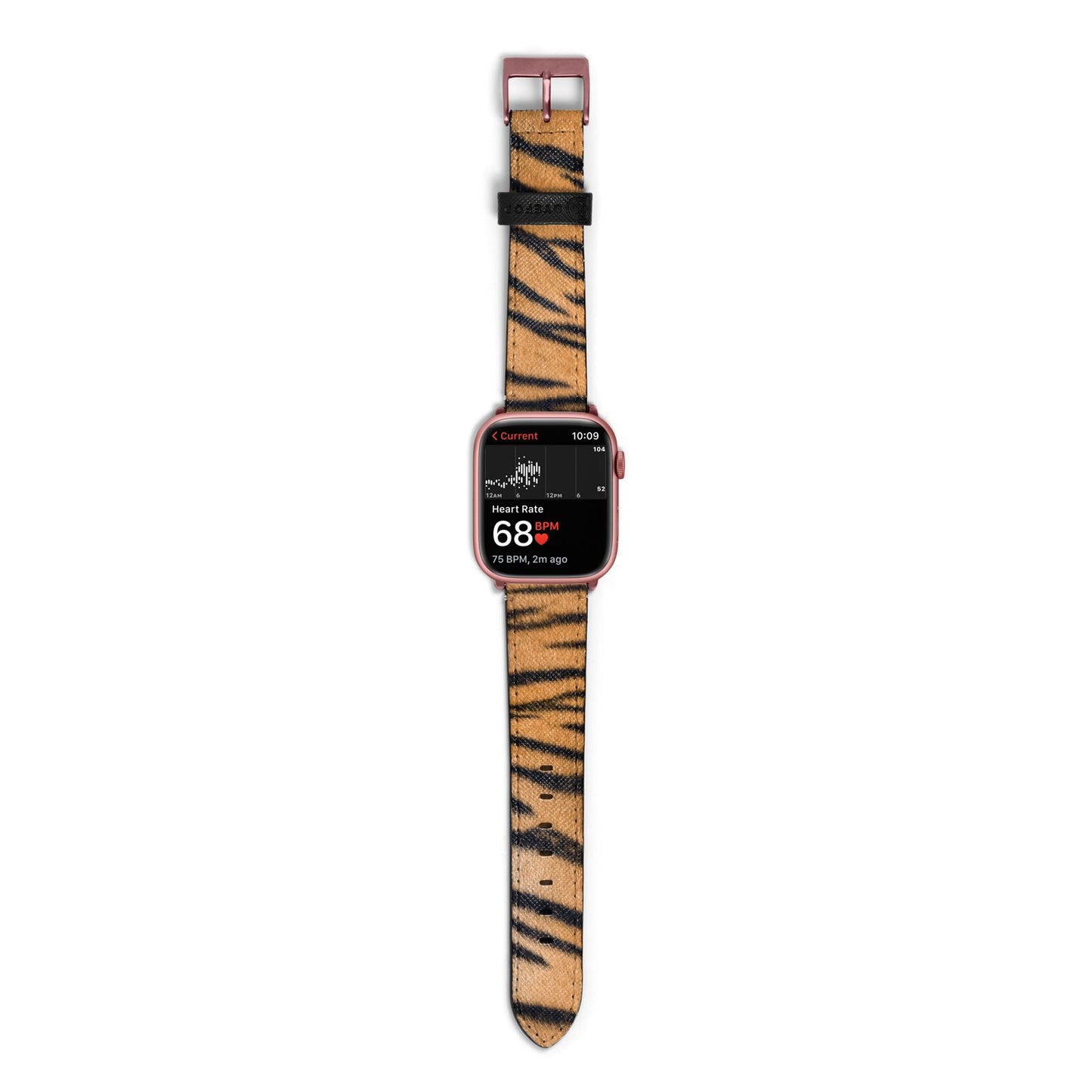 Tiger Print Apple Watch Strap Size 38mm with Rose Gold Hardware