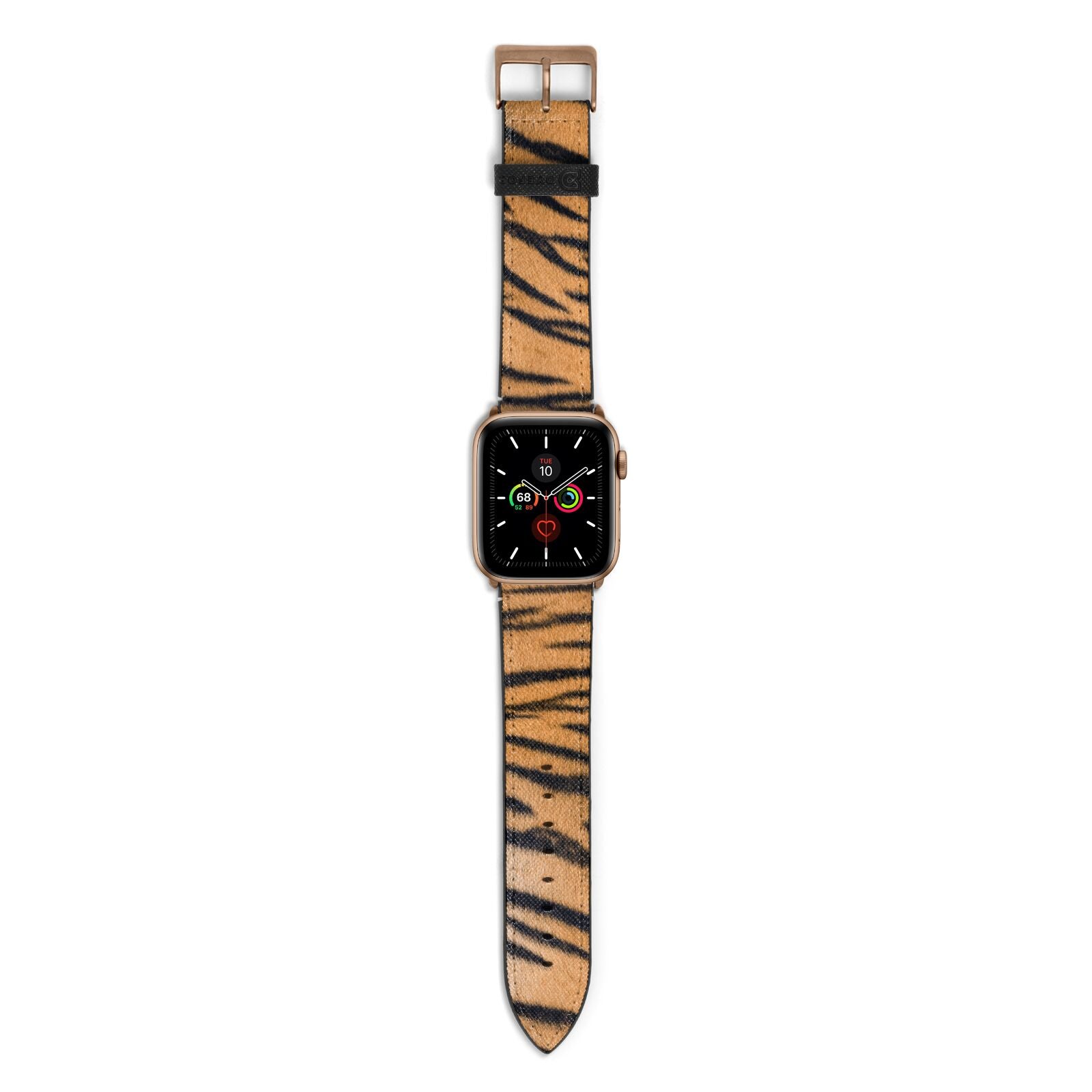 Tiger Print Apple Watch Strap with Gold Hardware