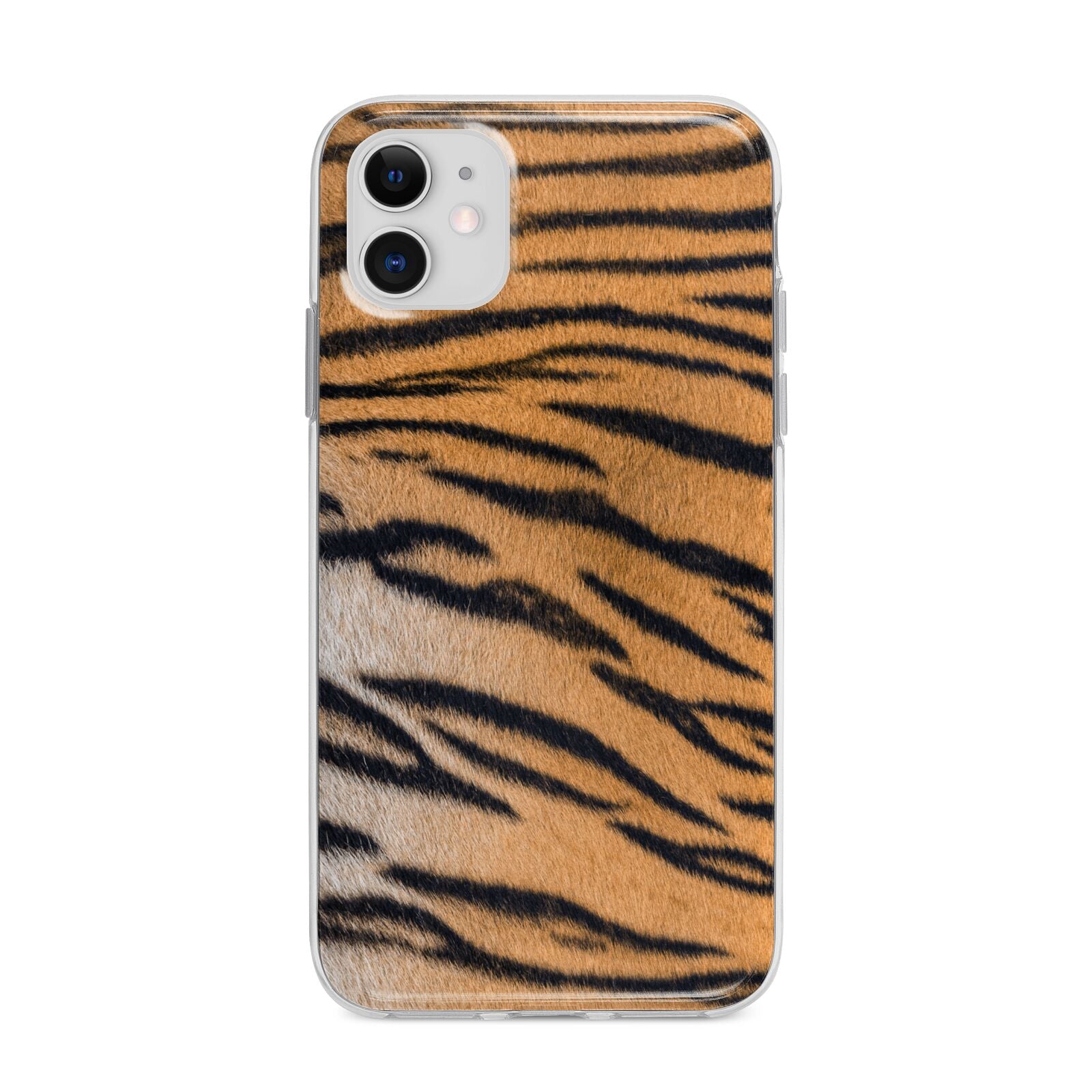 Tiger Print Apple iPhone 11 in White with Bumper Case