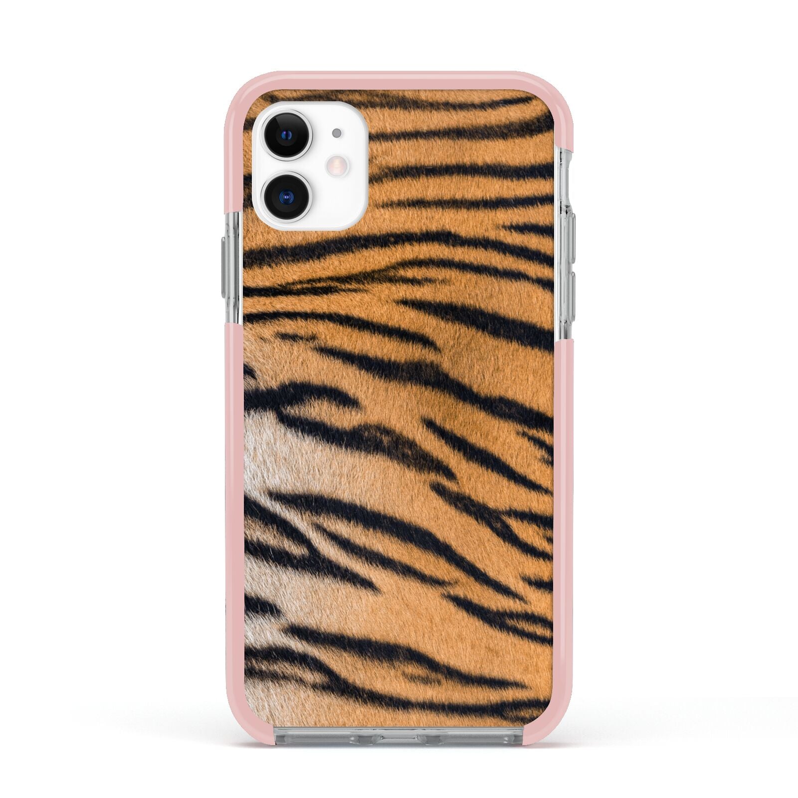 Tiger Print Apple iPhone 11 in White with Pink Impact Case