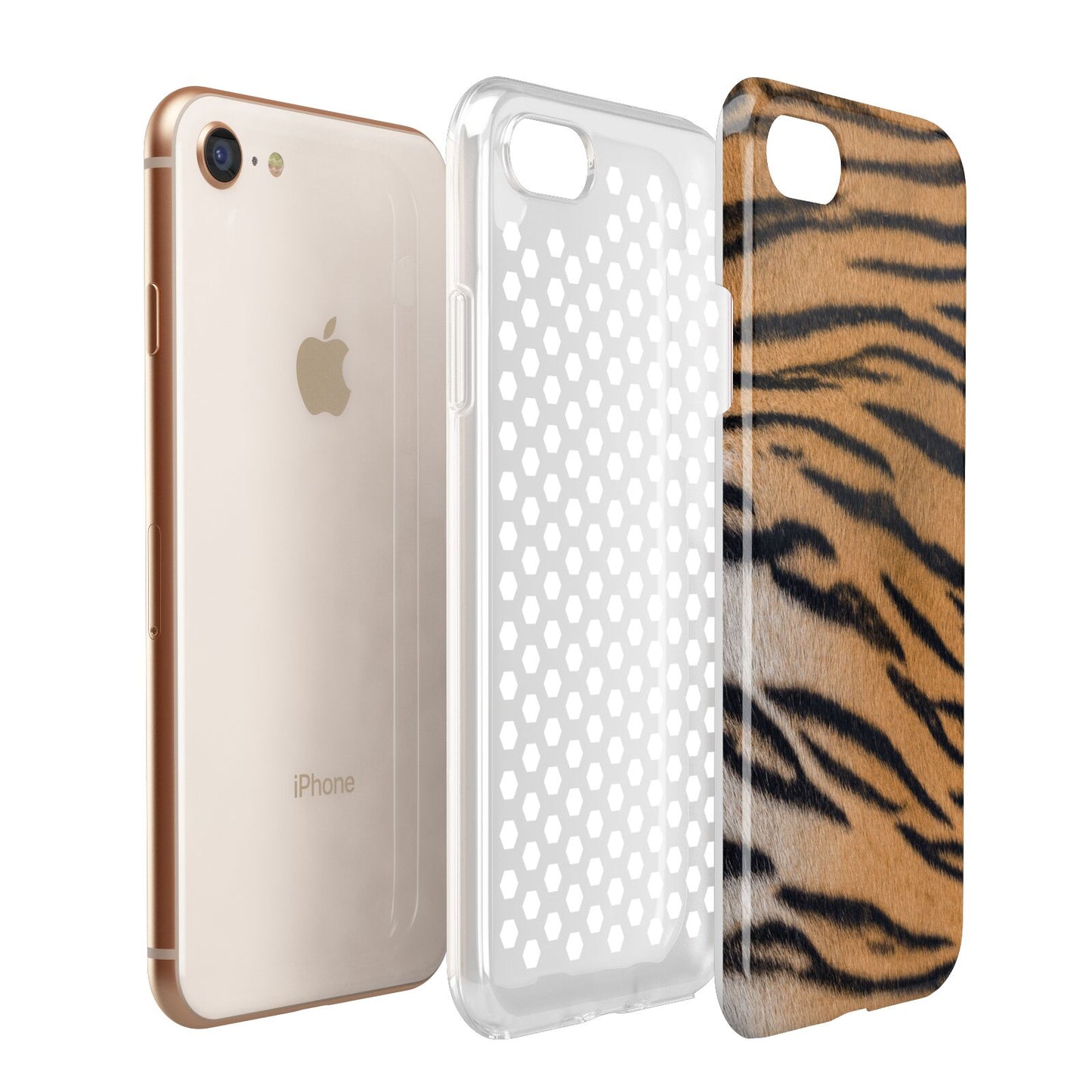 Tiger Print Apple iPhone 7 8 3D Tough Case Expanded View