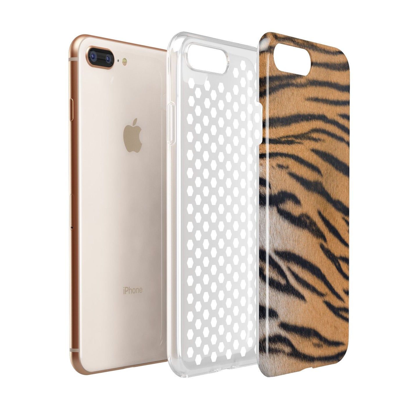 Tiger Print Apple iPhone 7 8 Plus 3D Tough Case Expanded View