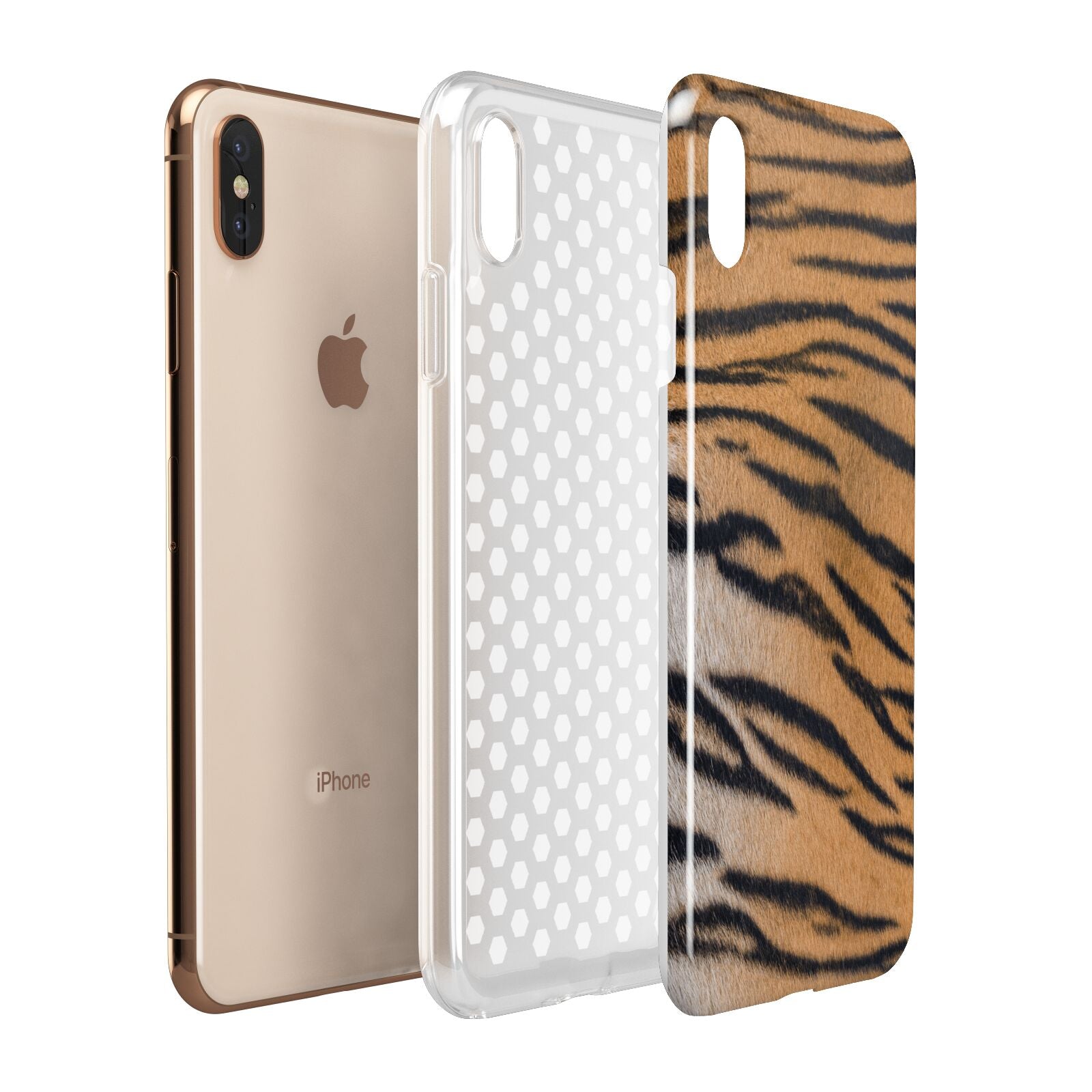 Tiger Print Apple iPhone Xs Max 3D Tough Case Expanded View