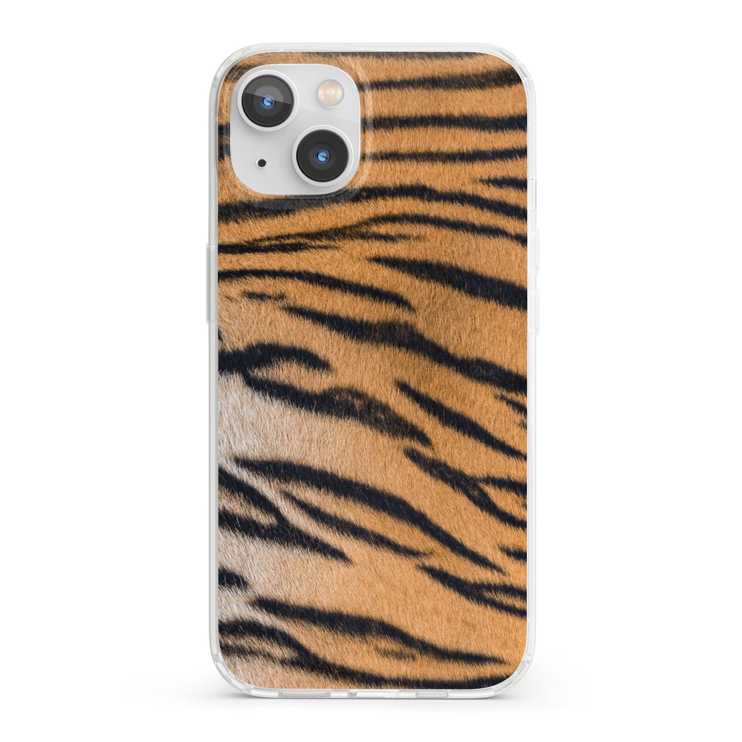 Tiger Print iPhone 13 Clear Bumper Case