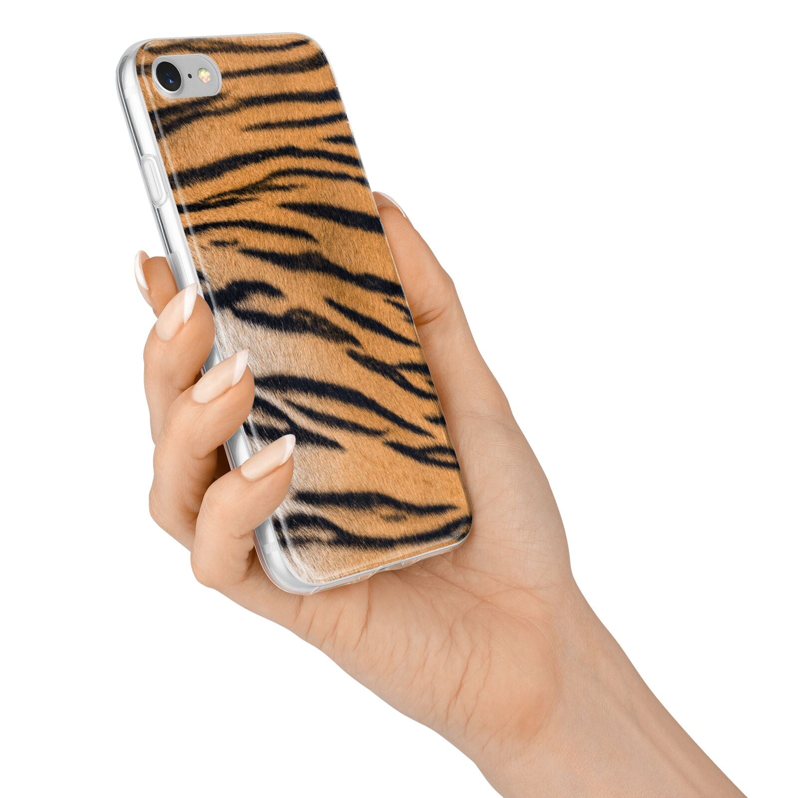 Tiger Print iPhone 7 Bumper Case on Silver iPhone Alternative Image