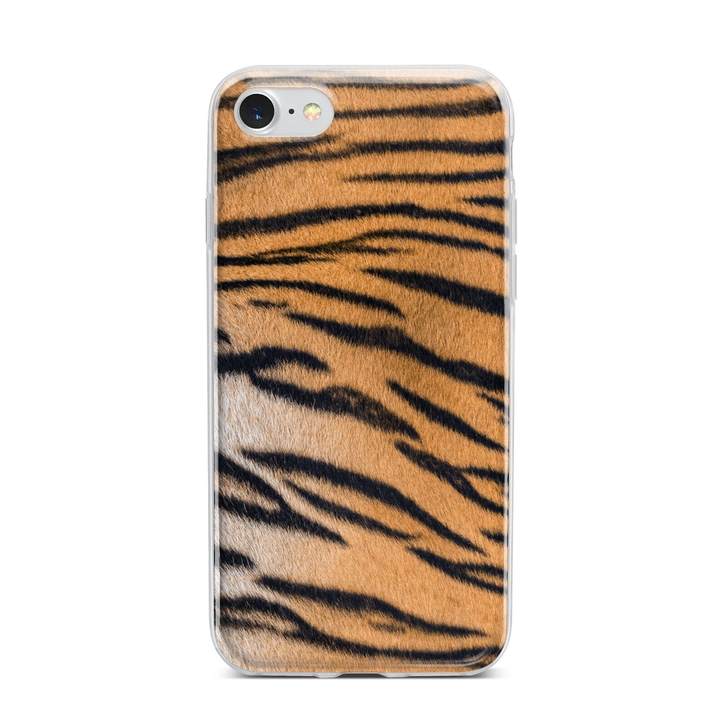 Tiger Print iPhone 7 Bumper Case on Silver iPhone