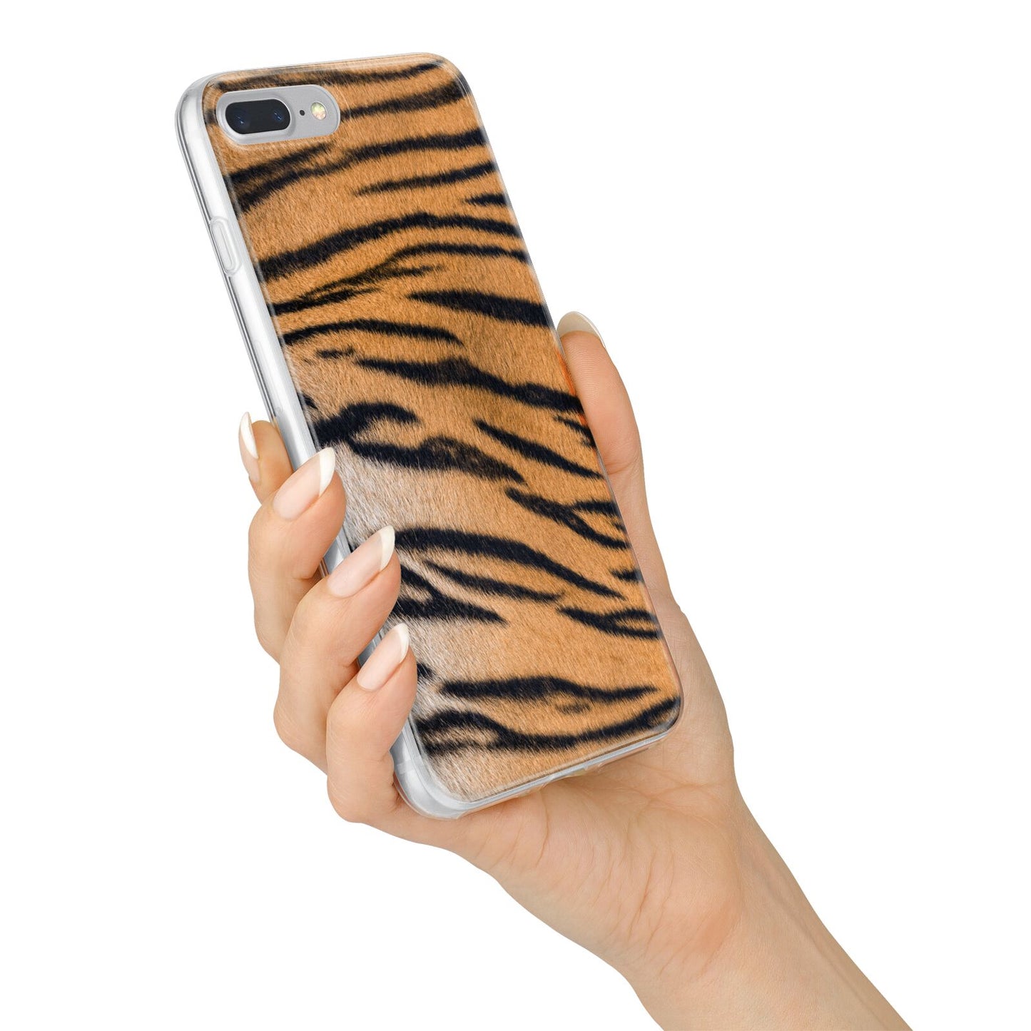 Tiger Print iPhone 7 Plus Bumper Case on Silver iPhone Alternative Image