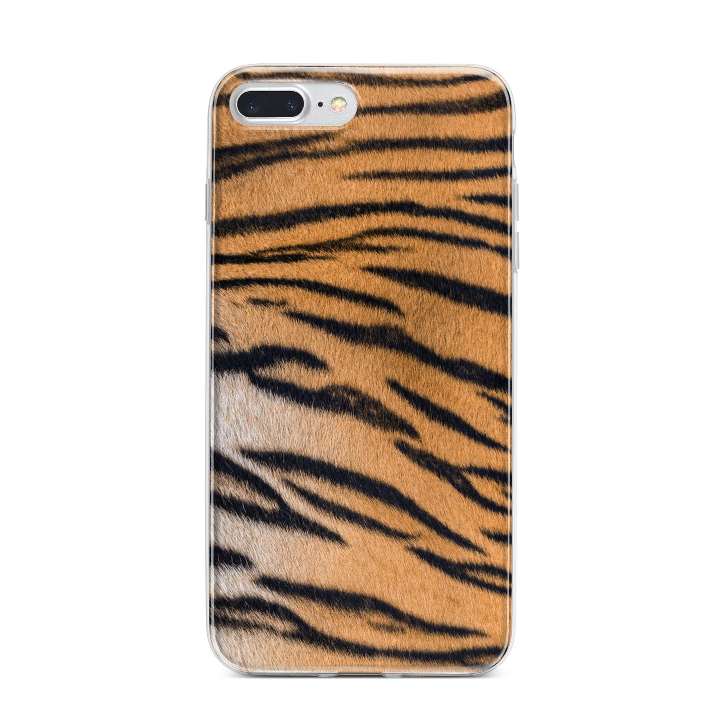 Tiger Print iPhone 7 Plus Bumper Case on Silver iPhone