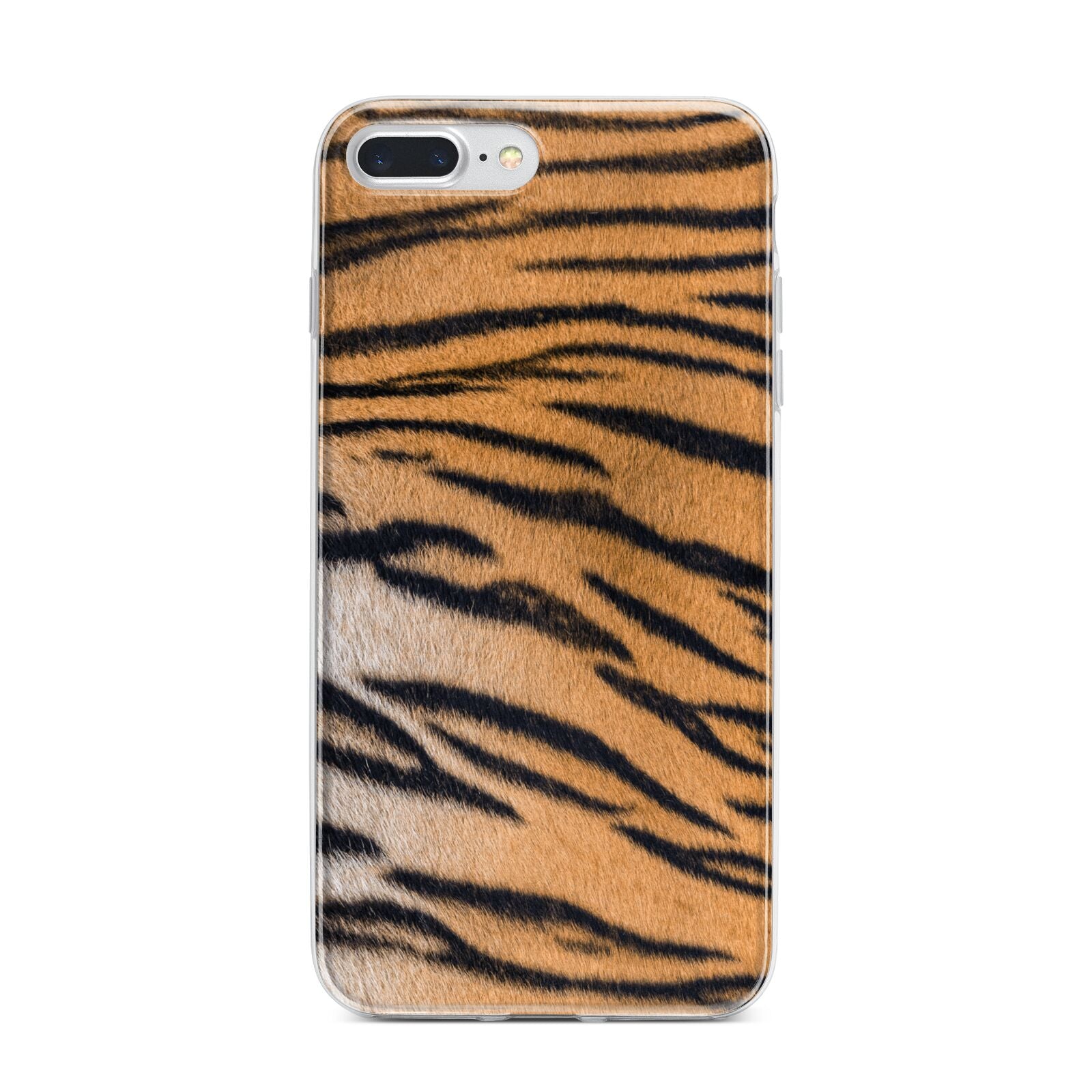 Tiger Print iPhone 7 Plus Bumper Case on Silver iPhone