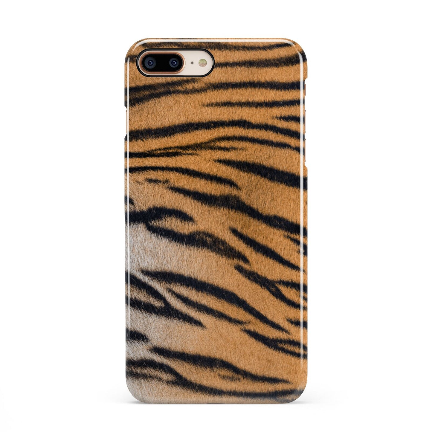 Tiger Print iPhone 8 Plus 3D Snap Case on Gold Phone