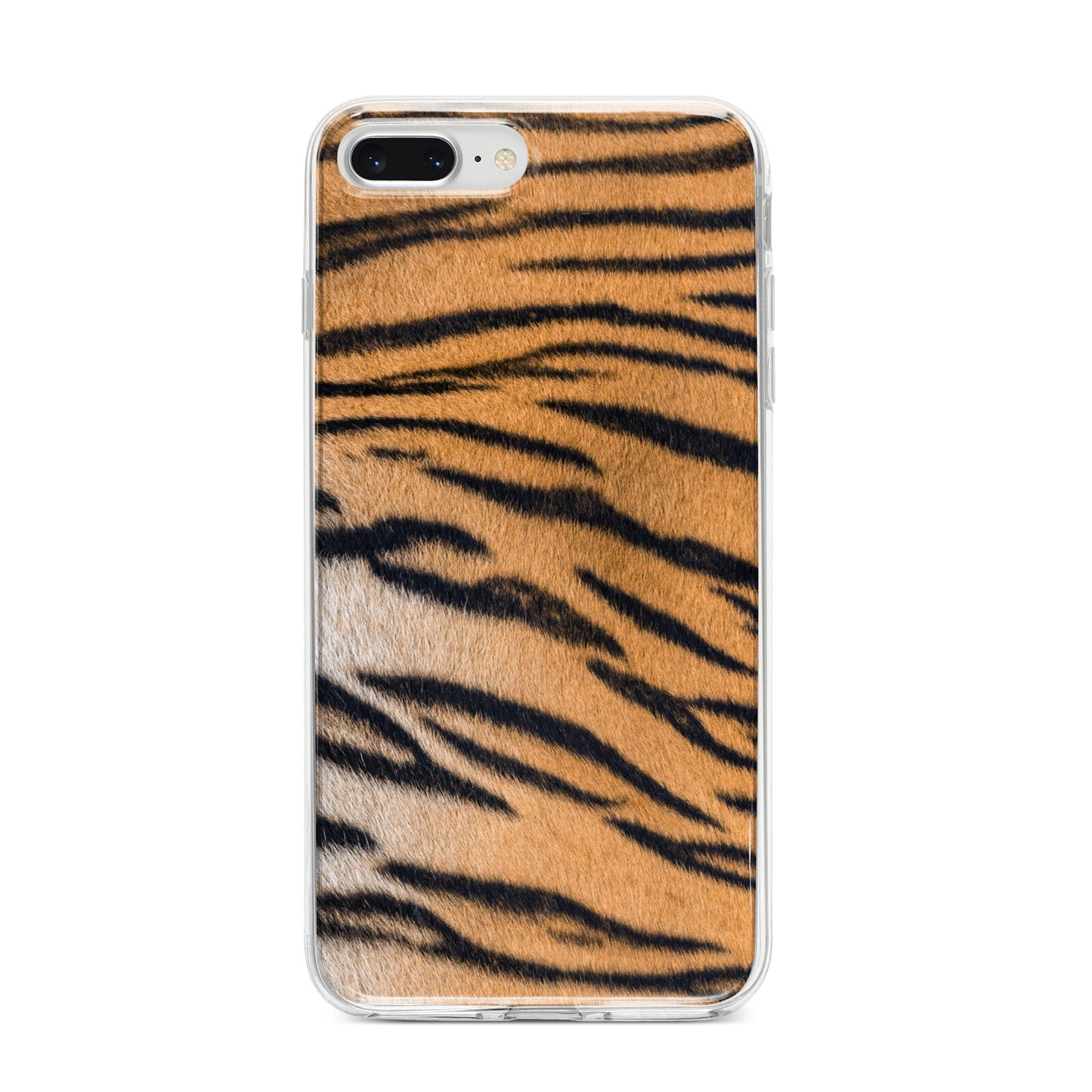 Tiger Print iPhone 8 Plus Bumper Case on Silver iPhone