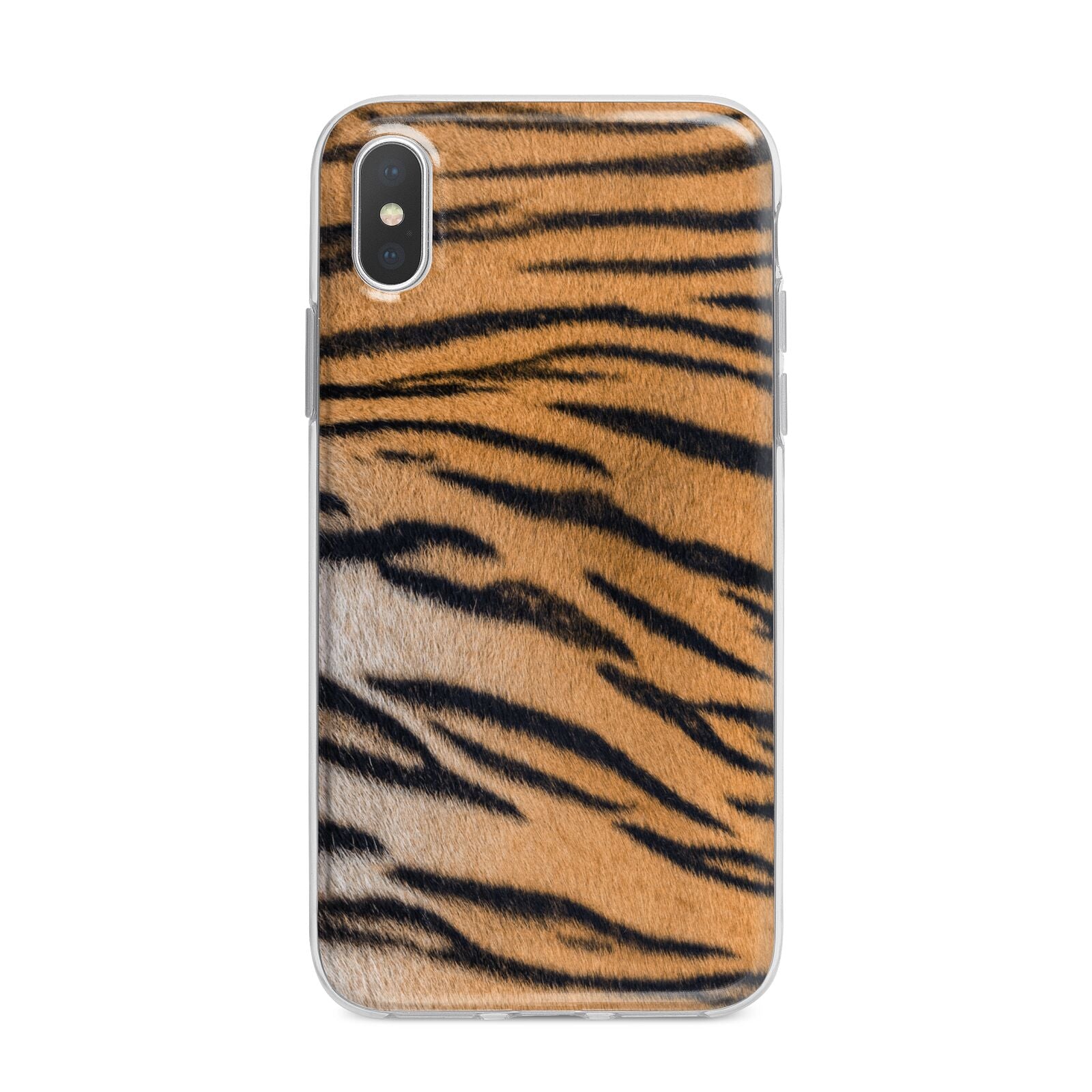 Tiger Print iPhone X Bumper Case on Silver iPhone Alternative Image 1