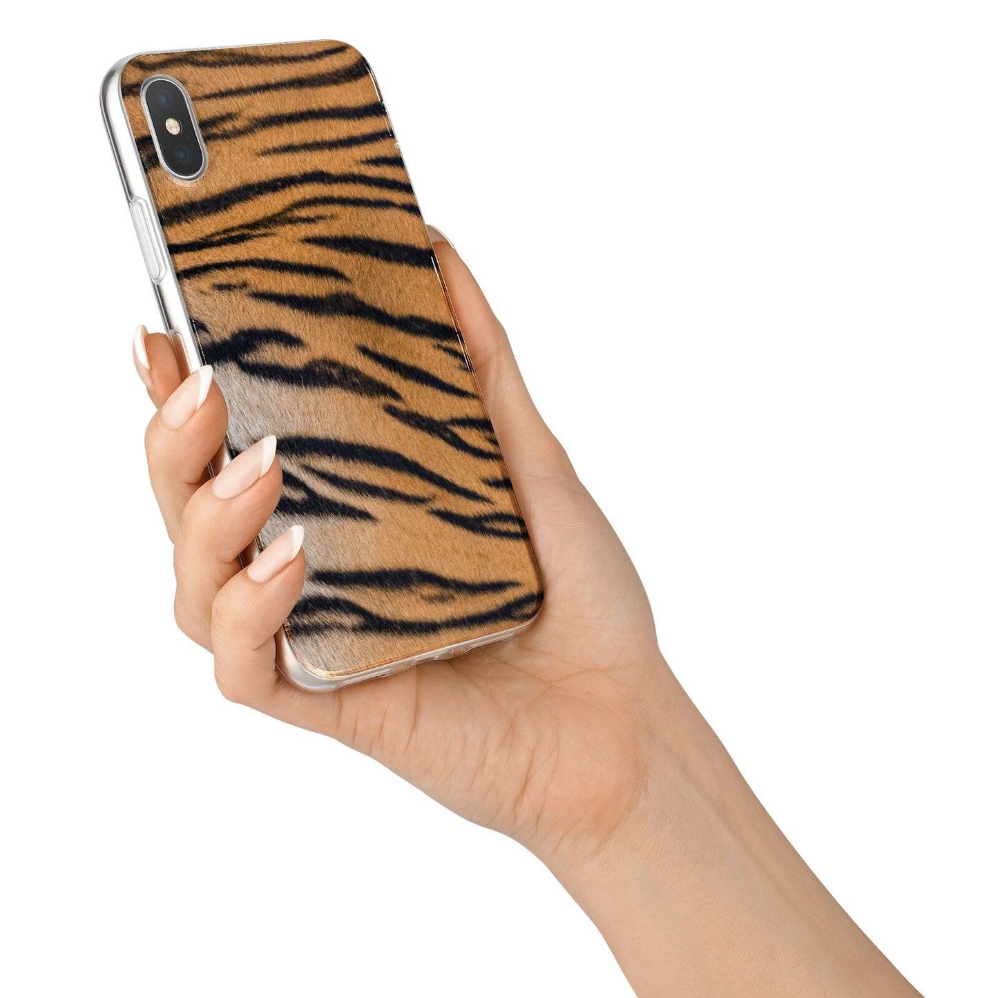 Tiger Print iPhone X Bumper Case on Silver iPhone Alternative Image 2