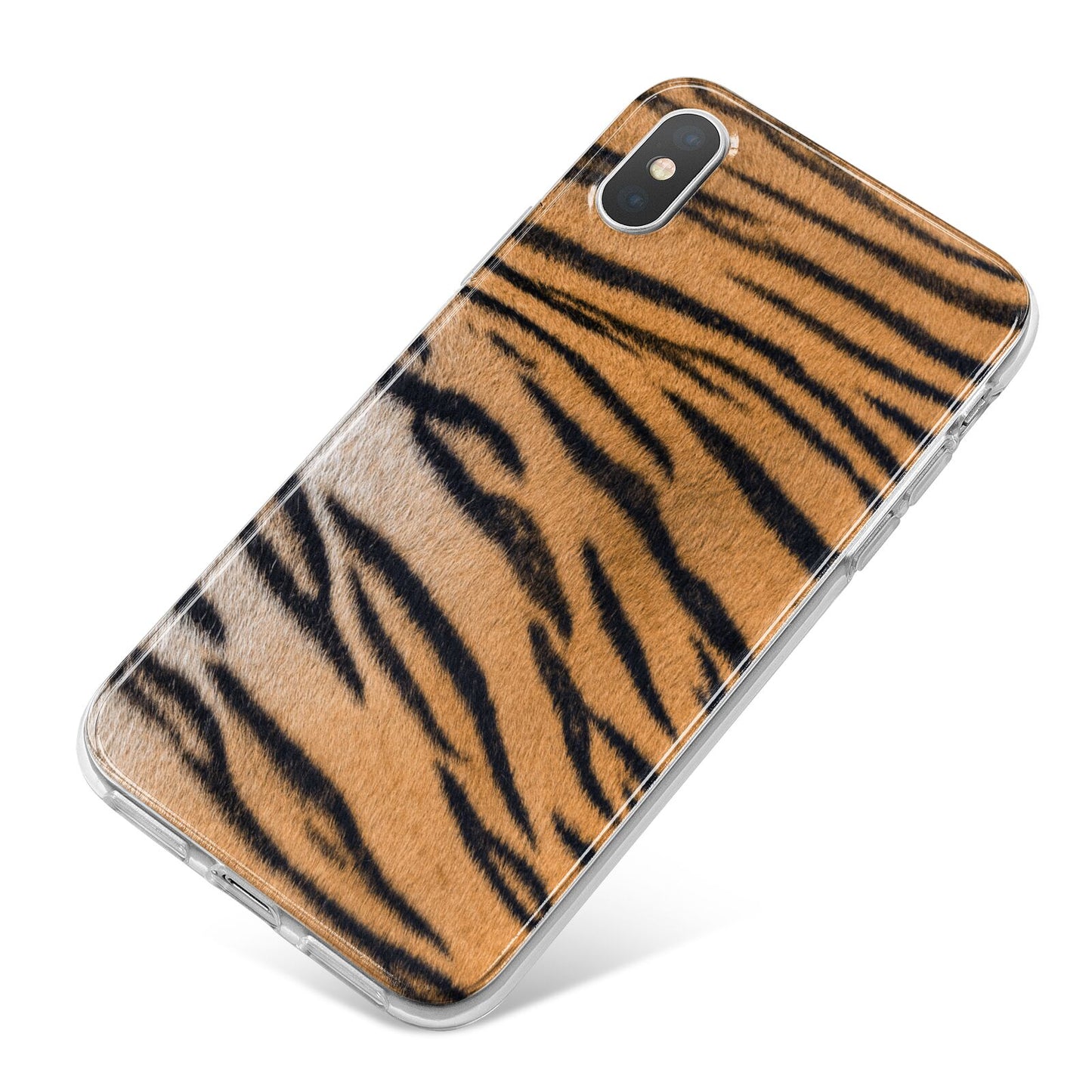 Tiger Print iPhone X Bumper Case on Silver iPhone