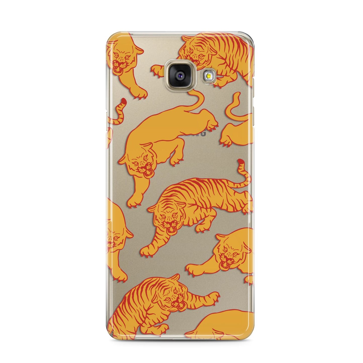 Tiger Samsung Galaxy A3 2016 Case on gold phone