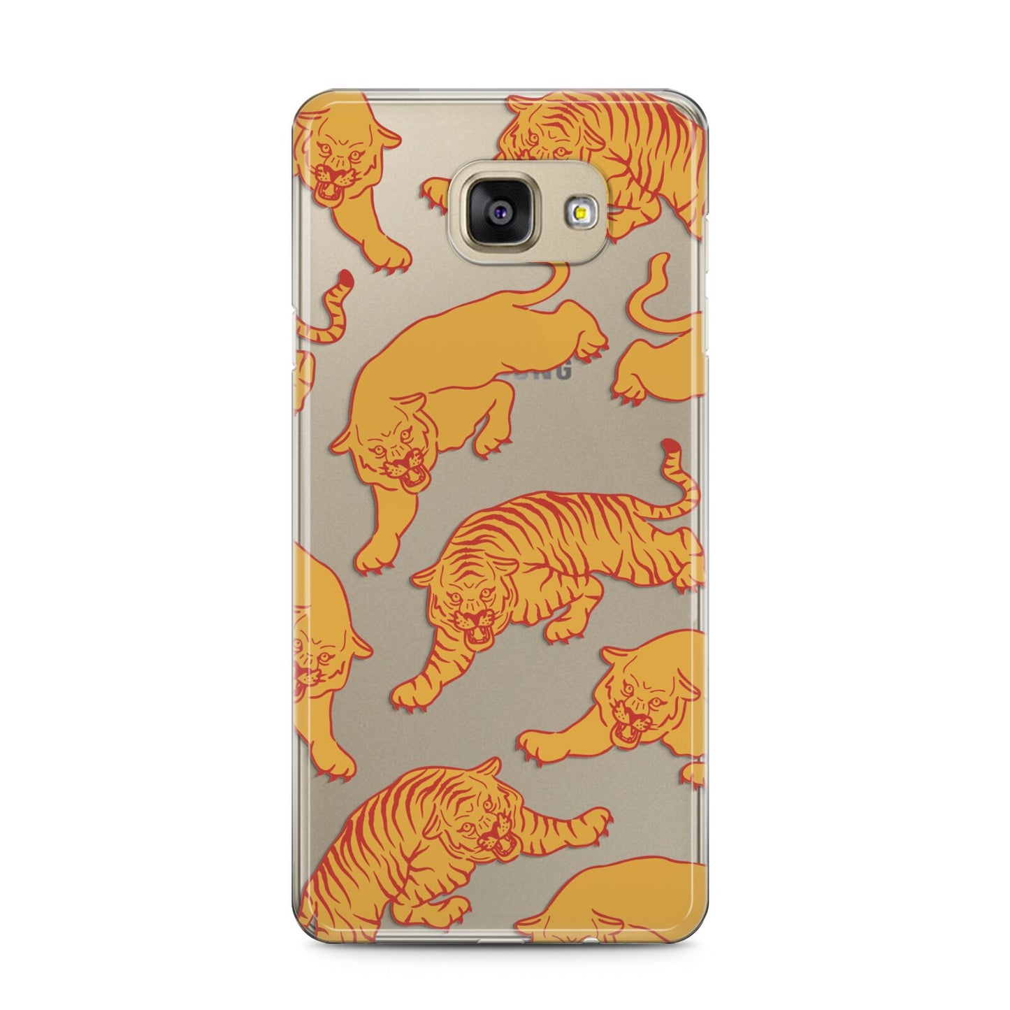 Tiger Samsung Galaxy A5 2016 Case on gold phone