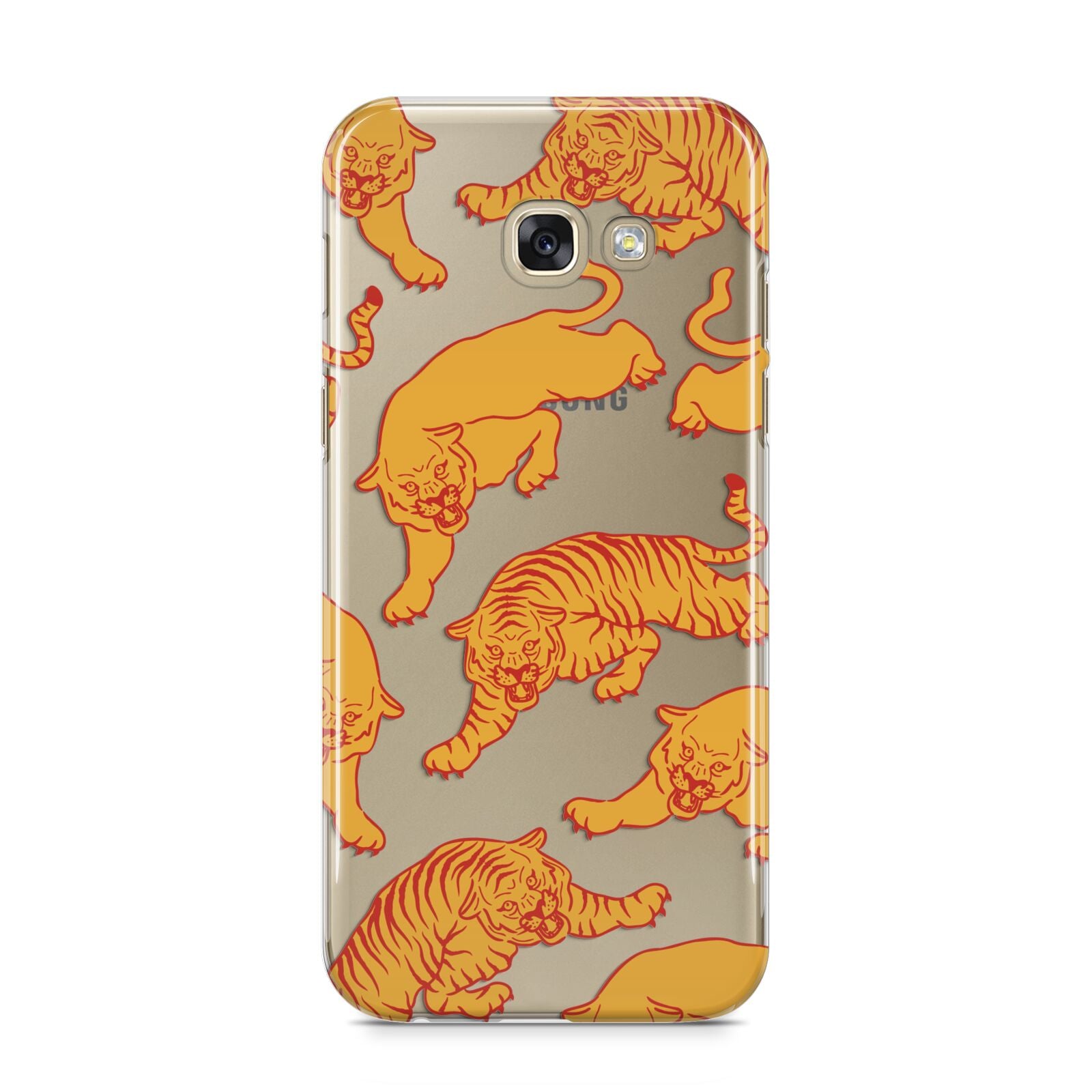 Tiger Samsung Galaxy A5 2017 Case on gold phone