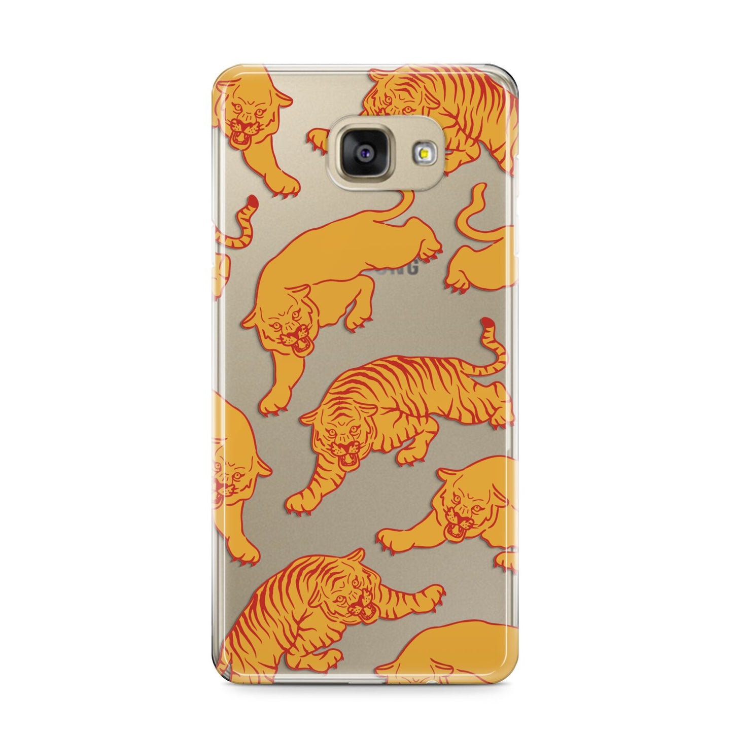 Tiger Samsung Galaxy A9 2016 Case on gold phone