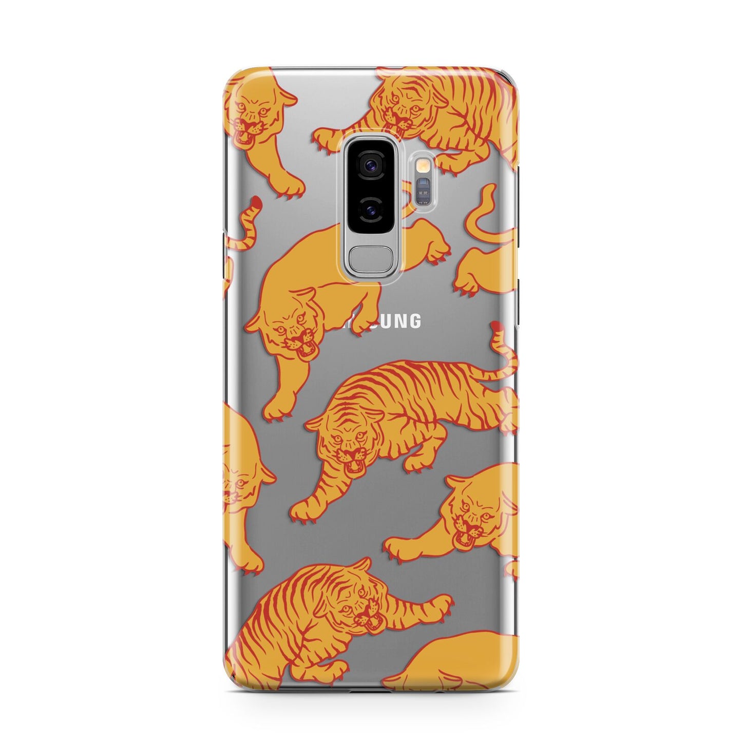 Tiger Samsung Galaxy S9 Plus Case on Silver phone