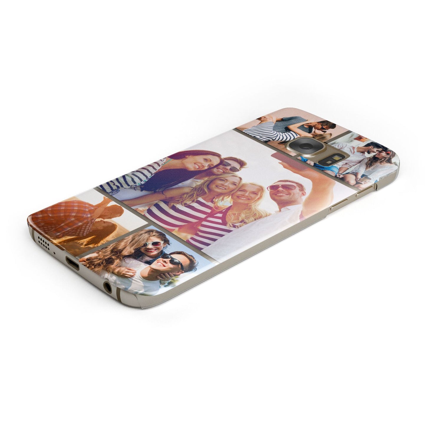 Tile Photo Collage Upload Protective Samsung Galaxy Case Angled Image