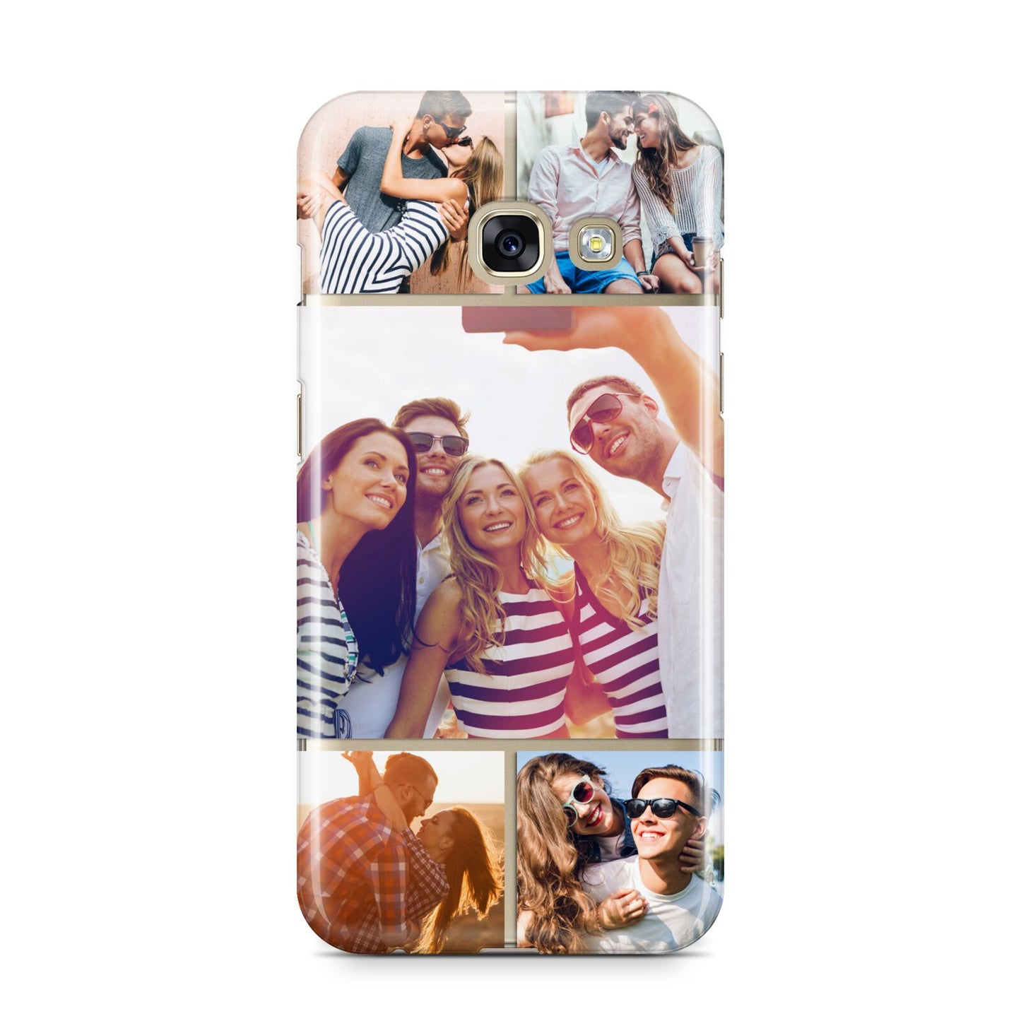 Tile Photo Collage Upload Samsung Galaxy A3 2017 Case on gold phone