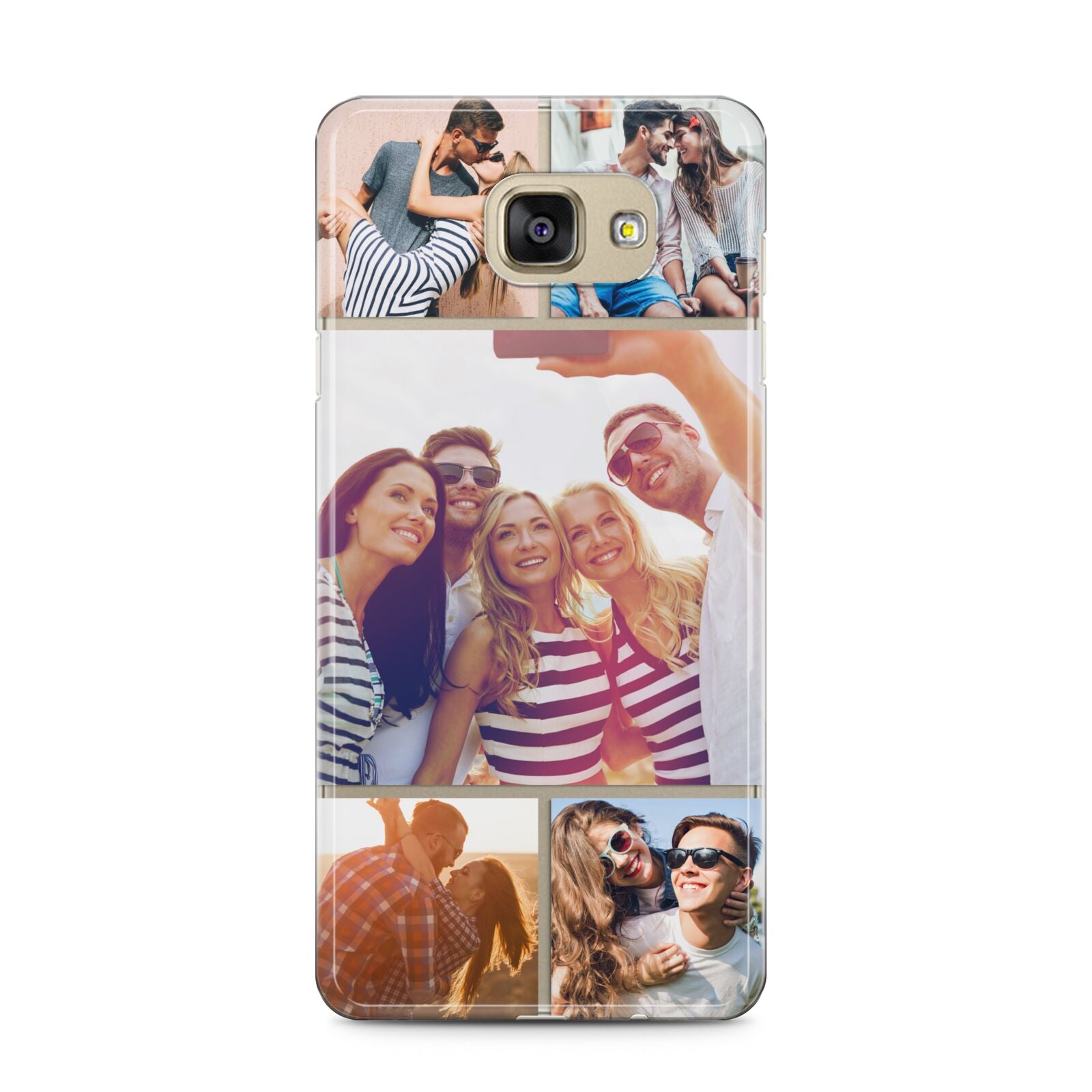 Tile Photo Collage Upload Samsung Galaxy A5 2016 Case on gold phone