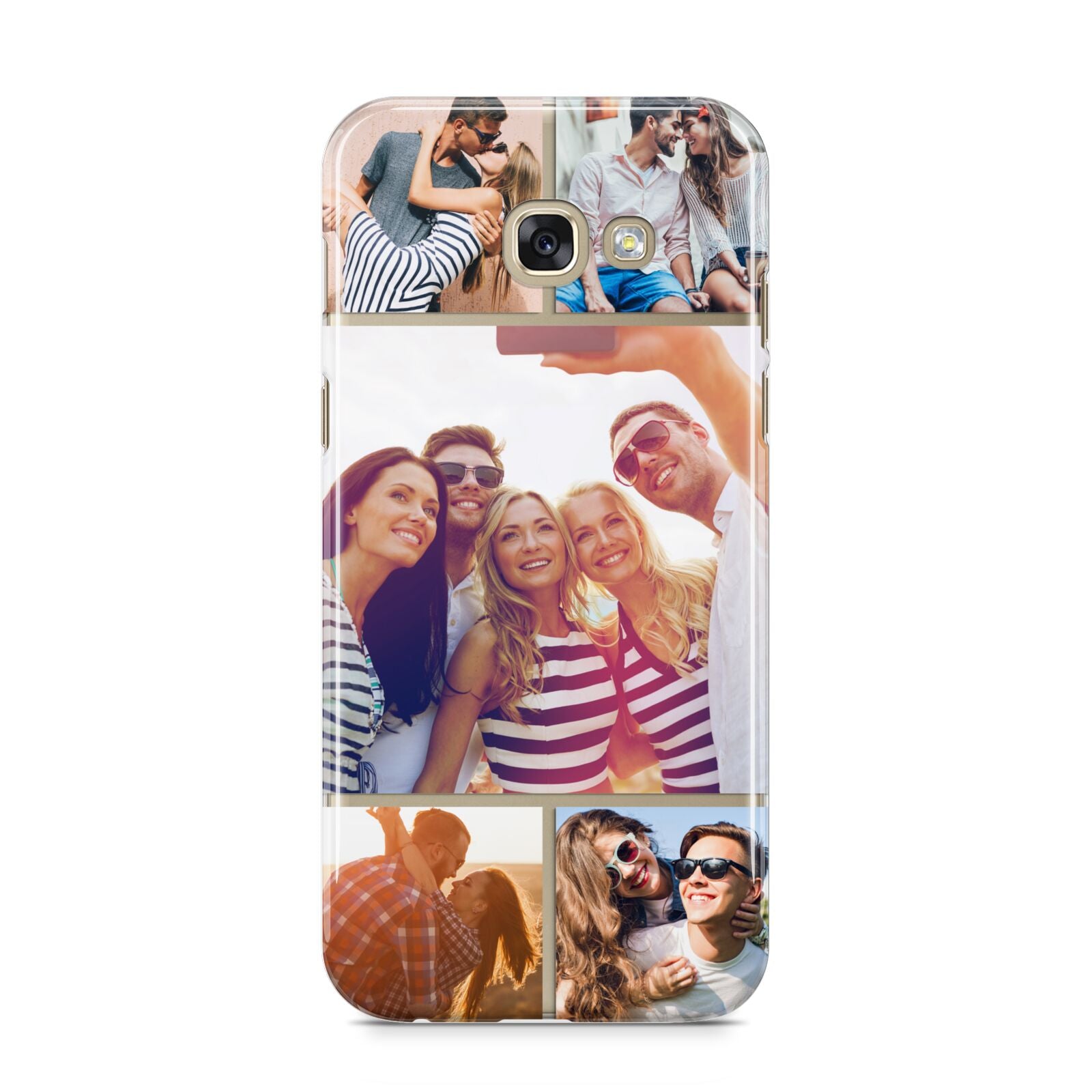 Tile Photo Collage Upload Samsung Galaxy A5 2017 Case on gold phone