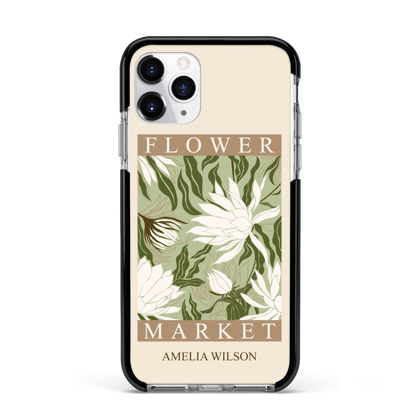 Tokyo Flower Market Apple iPhone 11 Pro in Silver with Black Impact Case
