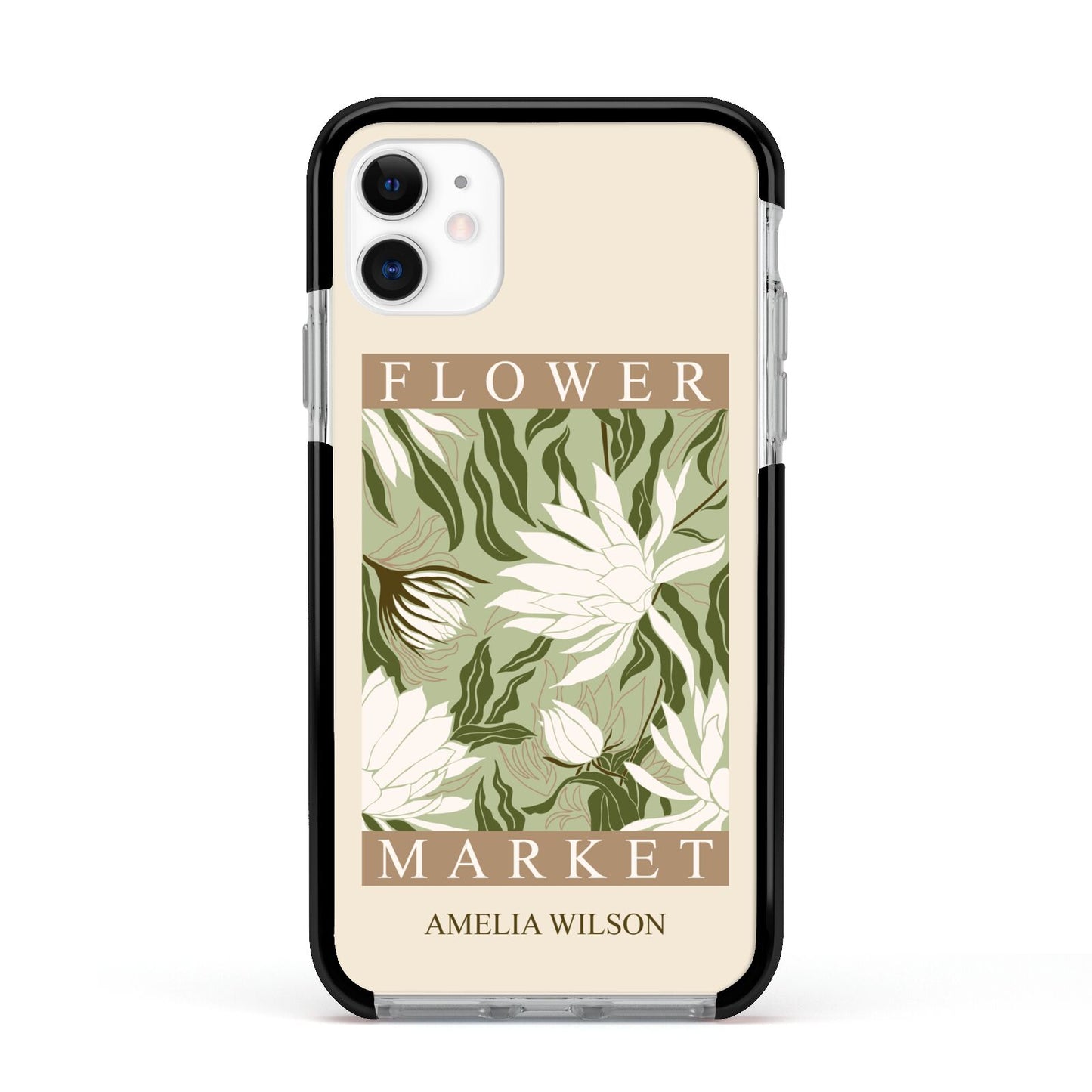 Tokyo Flower Market Apple iPhone 11 in White with Black Impact Case