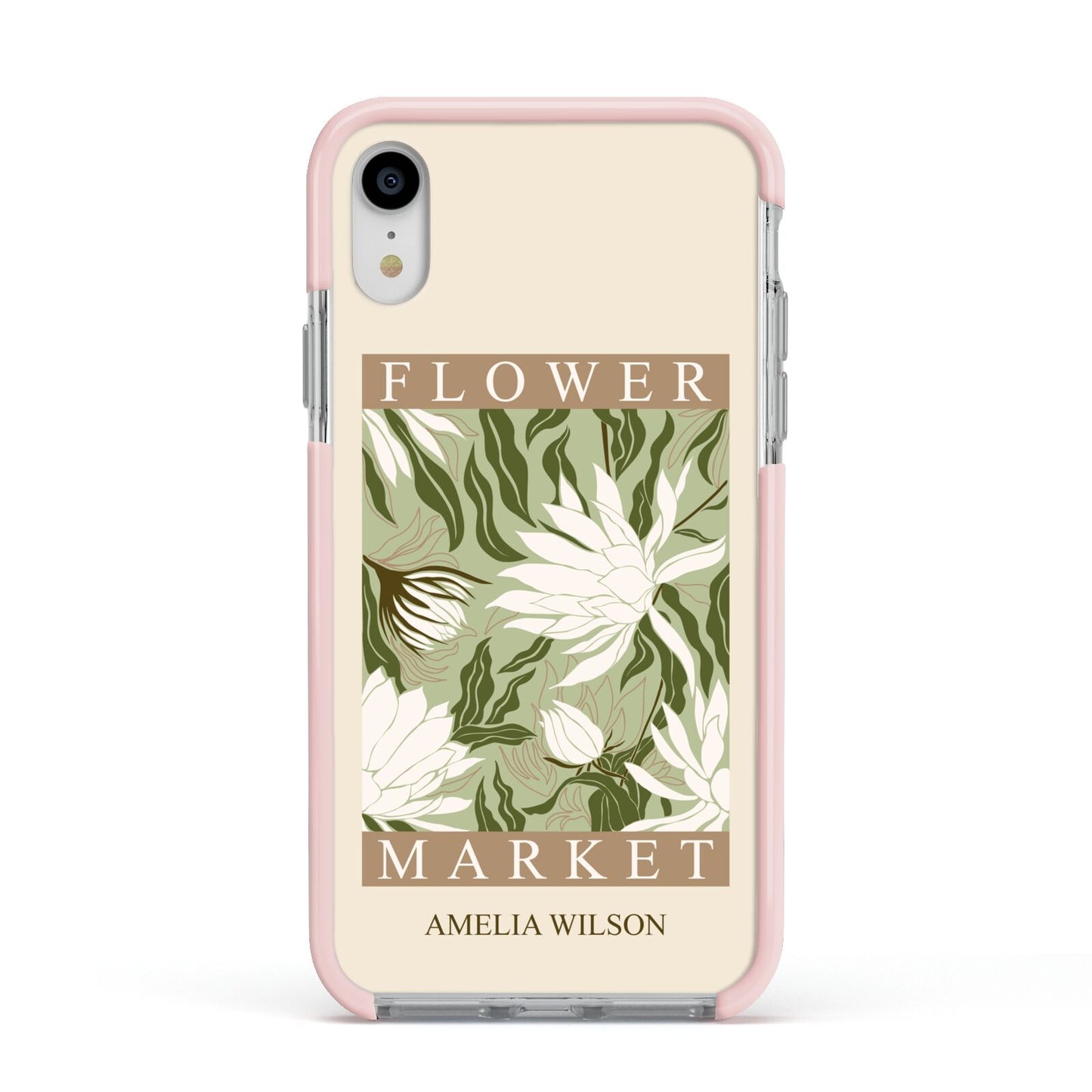 Tokyo Flower Market Apple iPhone XR Impact Case Pink Edge on Silver Phone