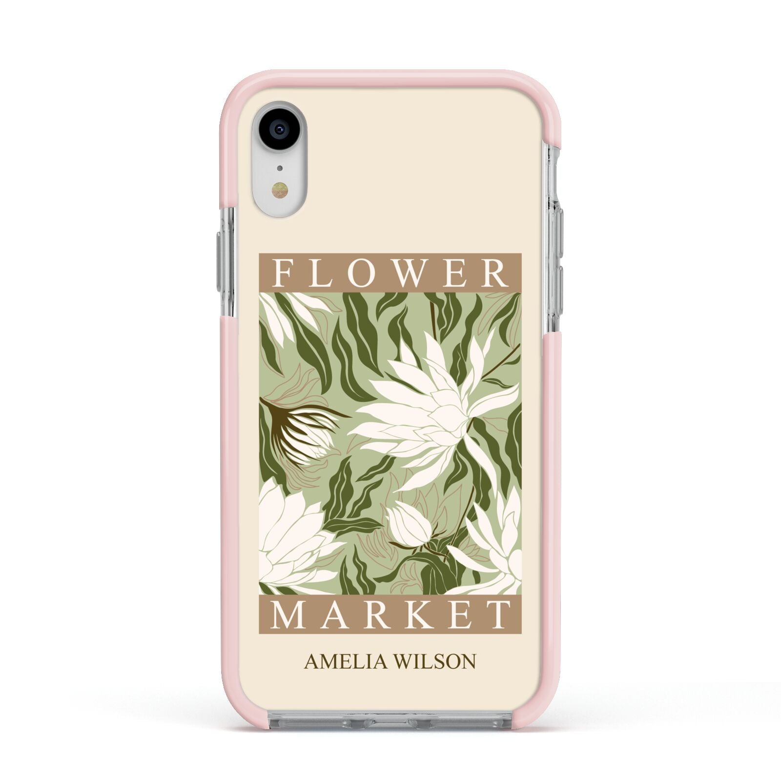 Tokyo Flower Market Apple iPhone XR Impact Case Pink Edge on Silver Phone