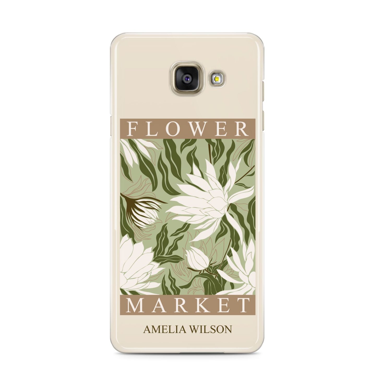 Tokyo Flower Market Samsung Galaxy A3 2016 Case on gold phone