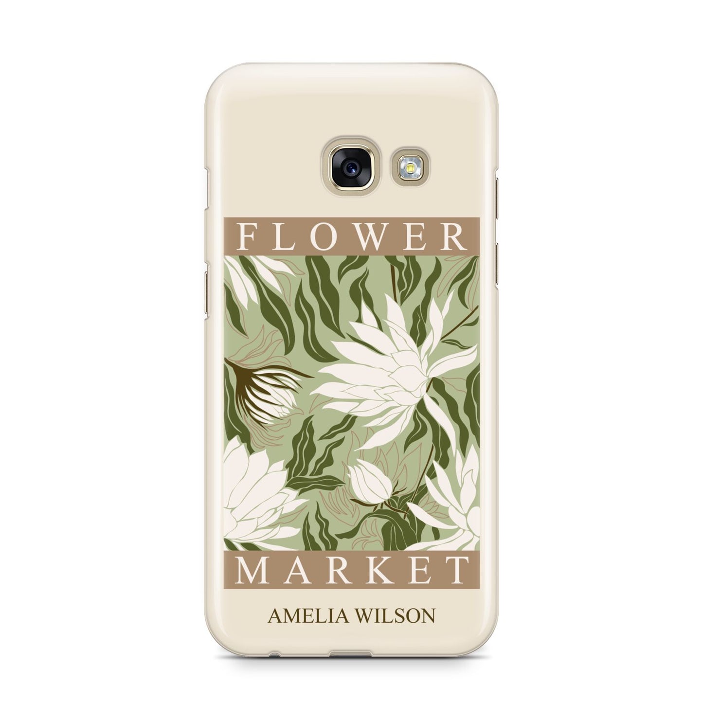 Tokyo Flower Market Samsung Galaxy A3 2017 Case on gold phone