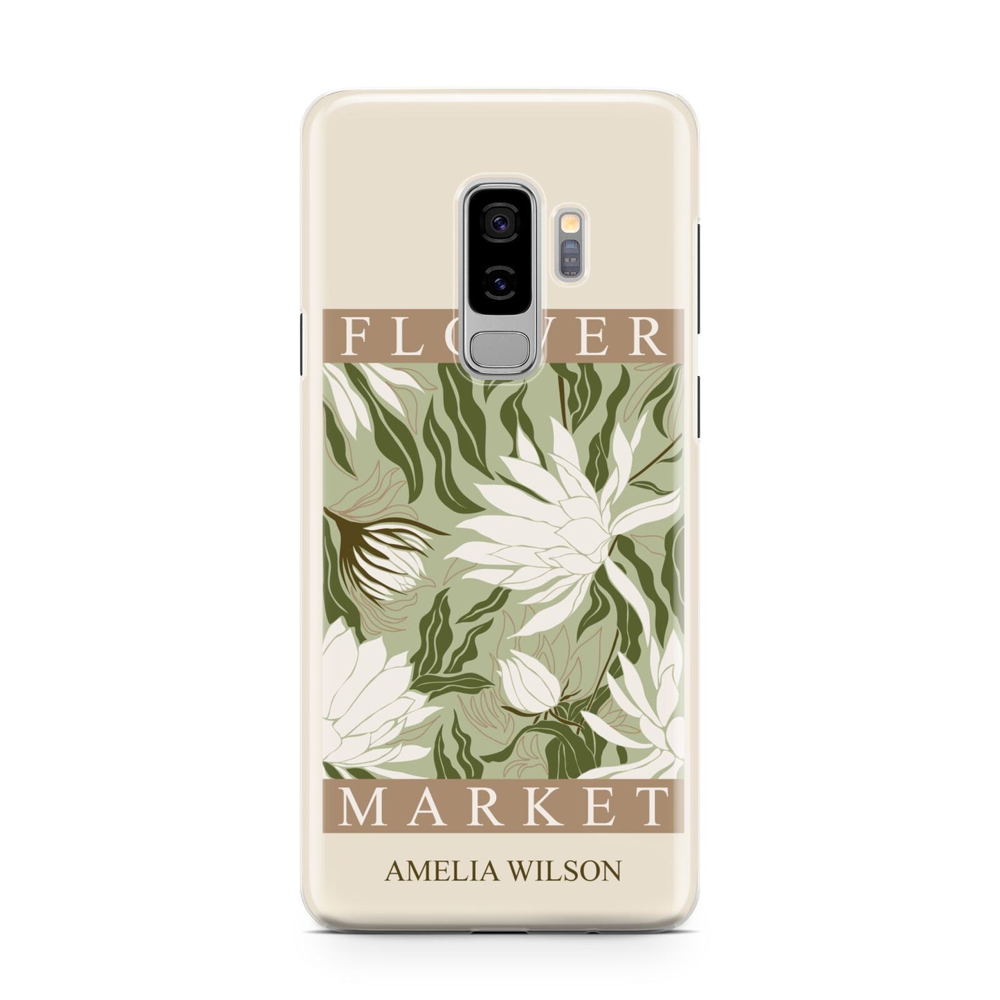 Tokyo Flower Market Samsung Galaxy S9 Plus Case on Silver phone