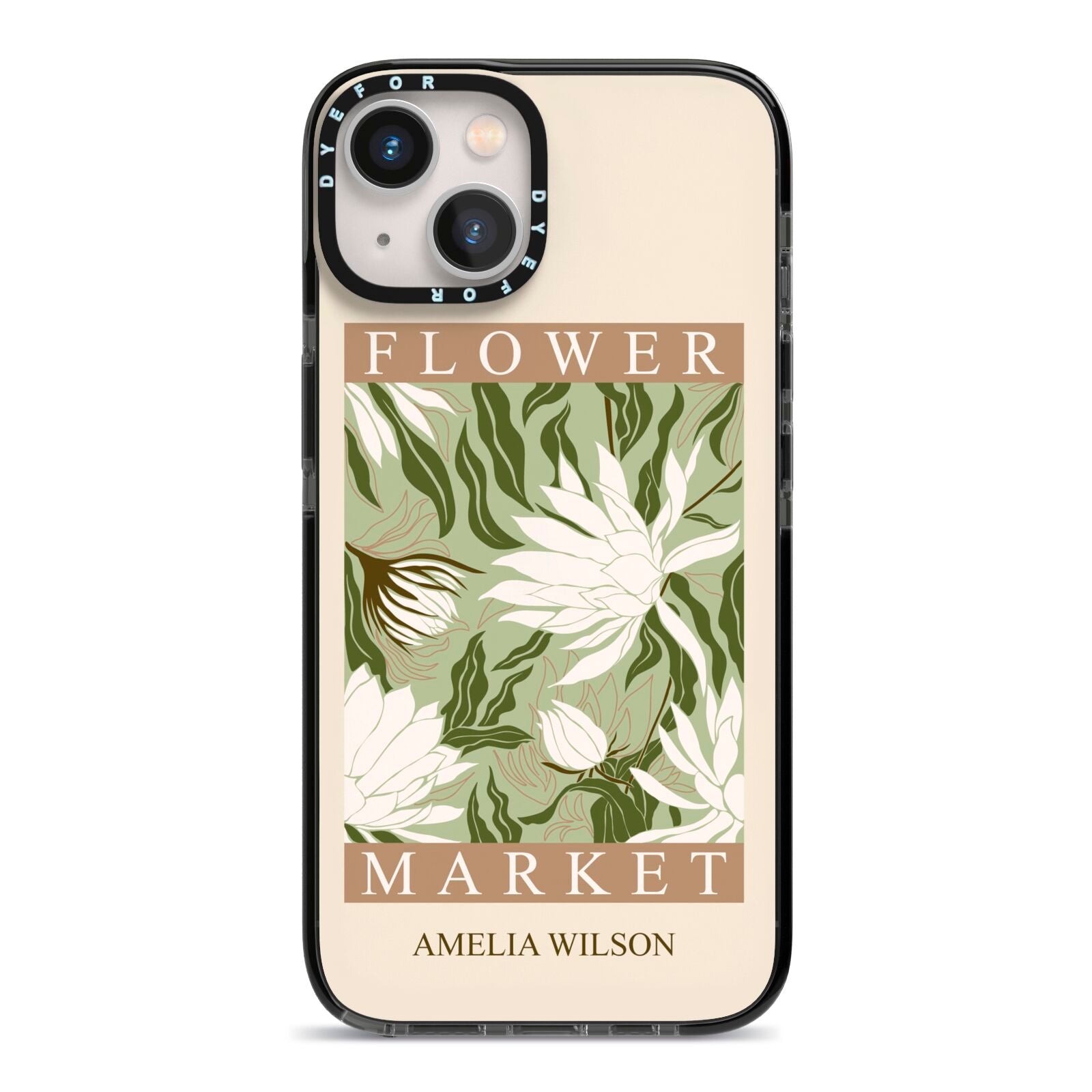 Tokyo Flower Market iPhone 13 Black Impact Case on Silver phone