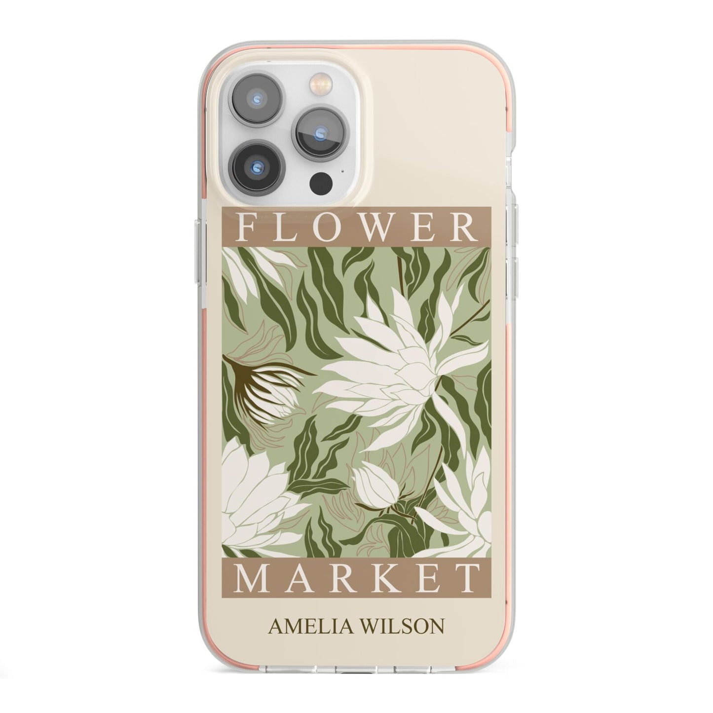 Tokyo Flower Market iPhone 13 Pro Max TPU Impact Case with Pink Edges