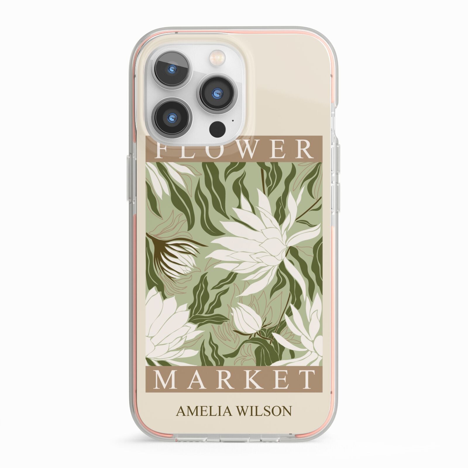 Tokyo Flower Market iPhone 13 Pro TPU Impact Case with Pink Edges