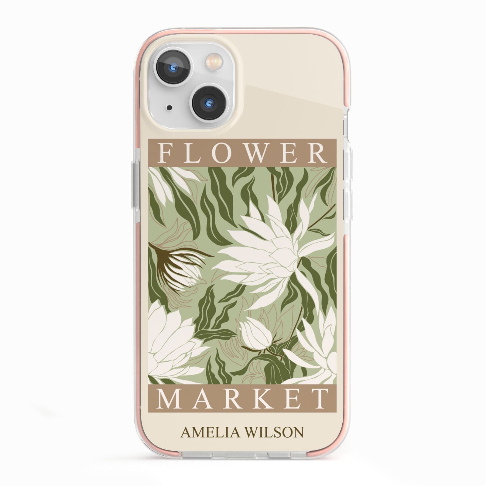 Tokyo Flower Market iPhone 13 TPU Impact Case with Pink Edges