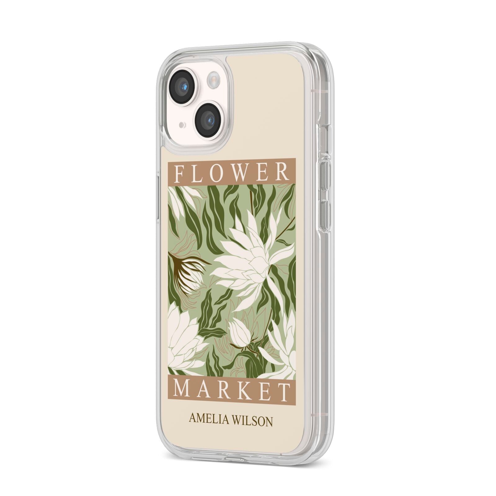 Tokyo Flower Market iPhone 14 Clear Tough Case Starlight Angled Image