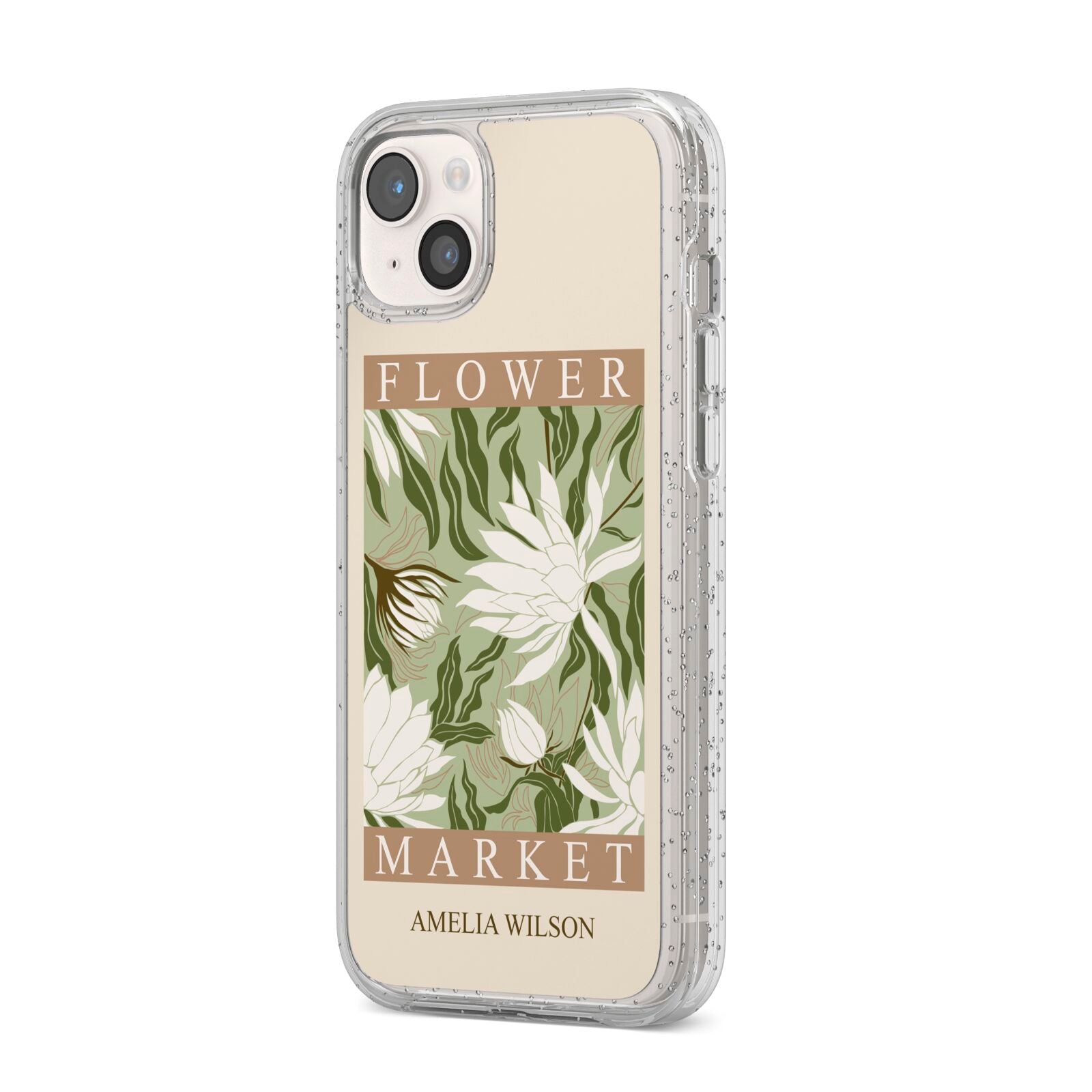 Tokyo Flower Market iPhone 14 Plus Glitter Tough Case Starlight Angled Image