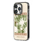 Tokyo Flower Market iPhone 14 Pro Black Impact Case Side Angle on Silver phone