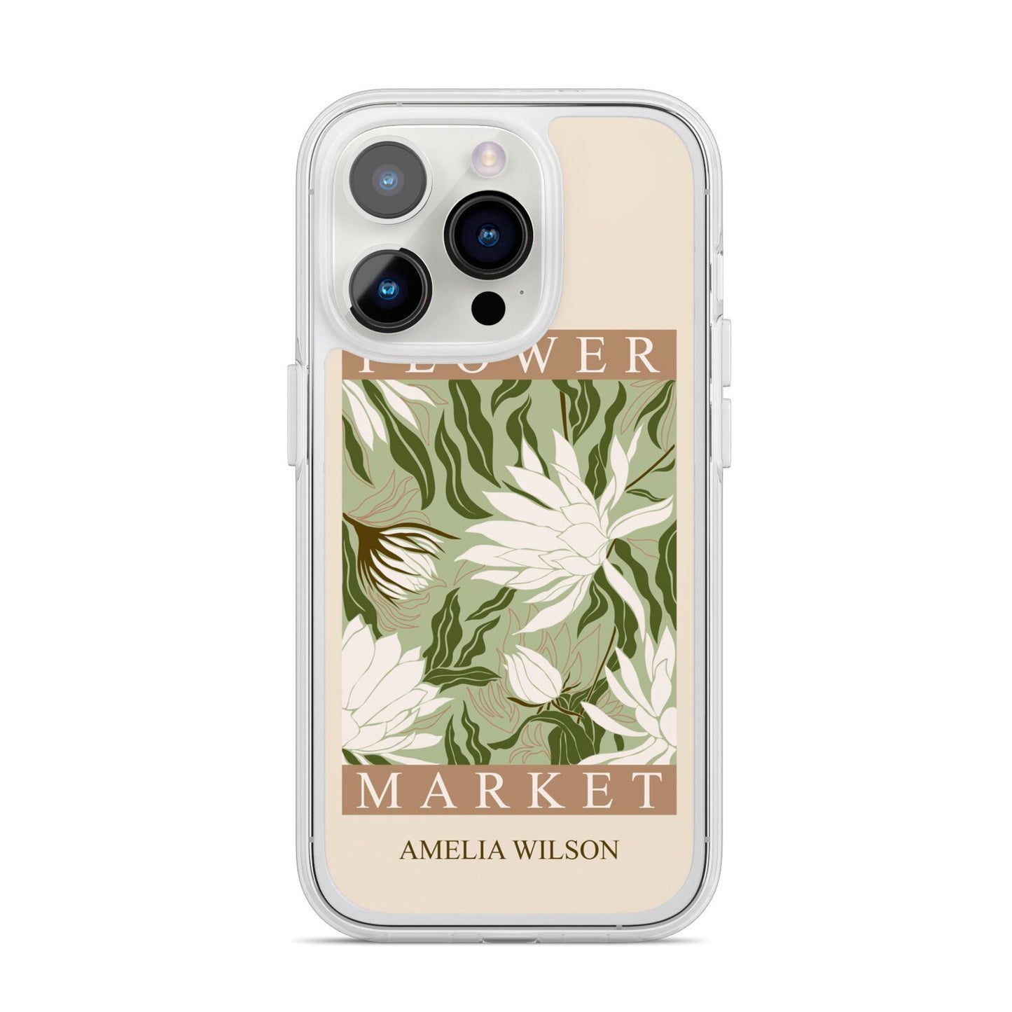 Tokyo Flower Market iPhone 14 Pro Clear Tough Case Silver