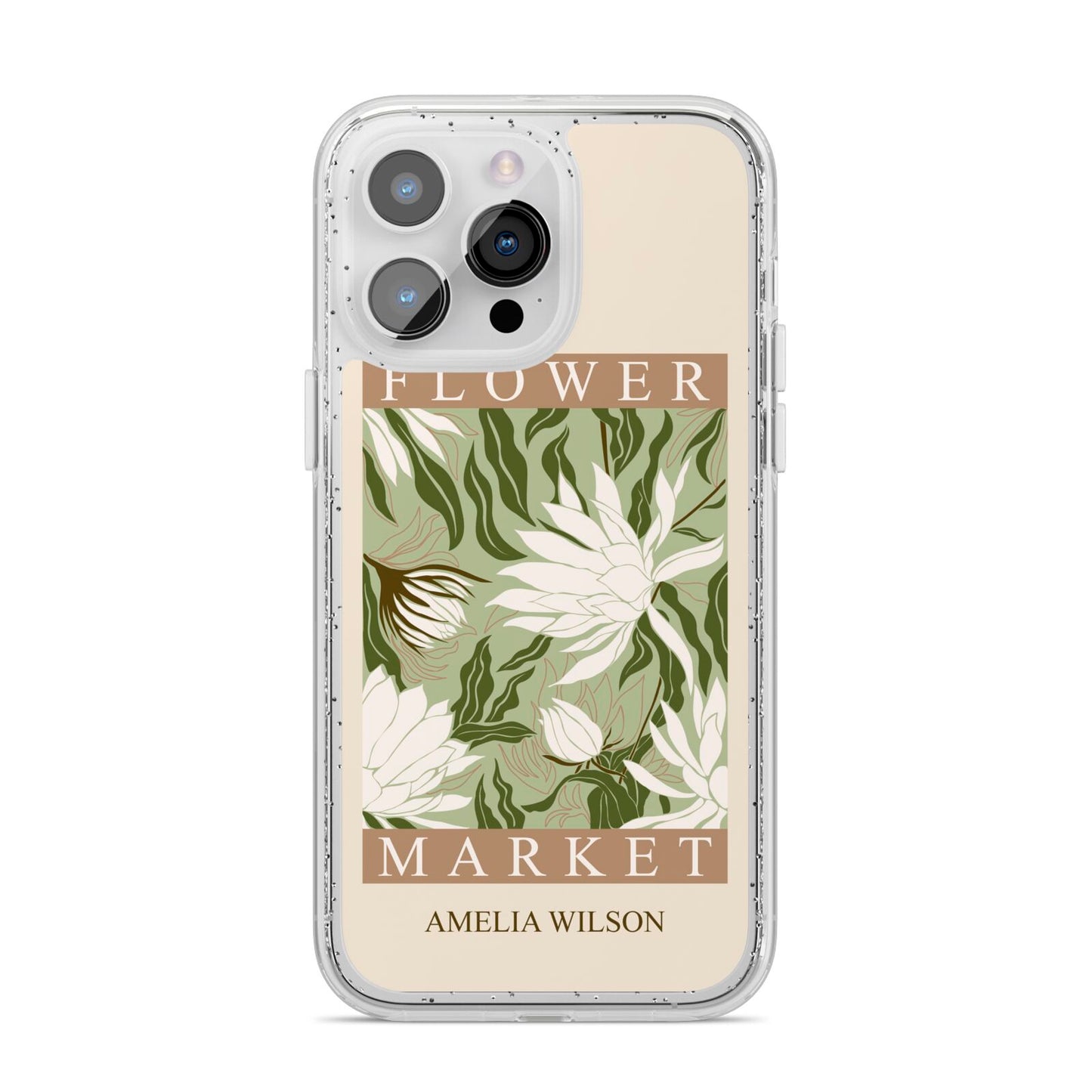 Tokyo Flower Market iPhone 14 Pro Max Glitter Tough Case Silver