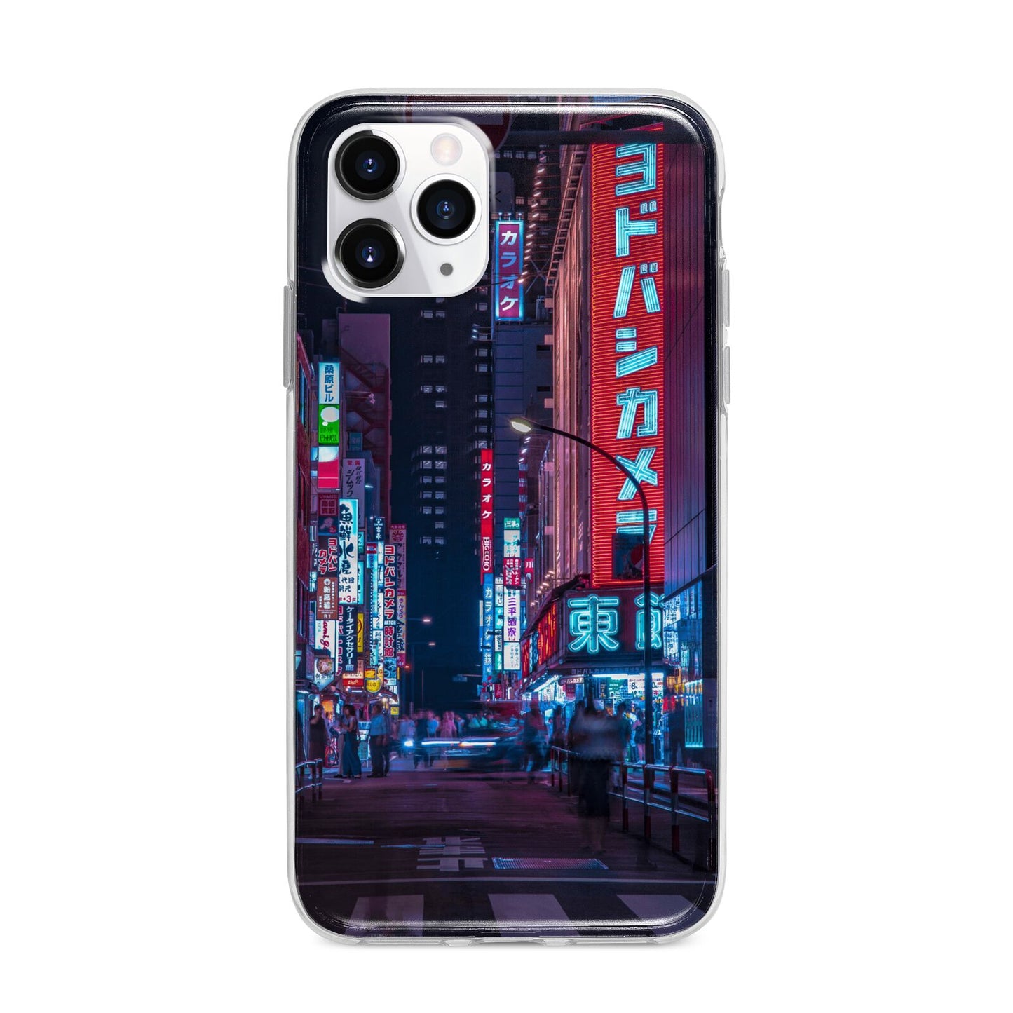 Tokyo Neon City Apple iPhone 11 Pro Max in Silver with Bumper Case