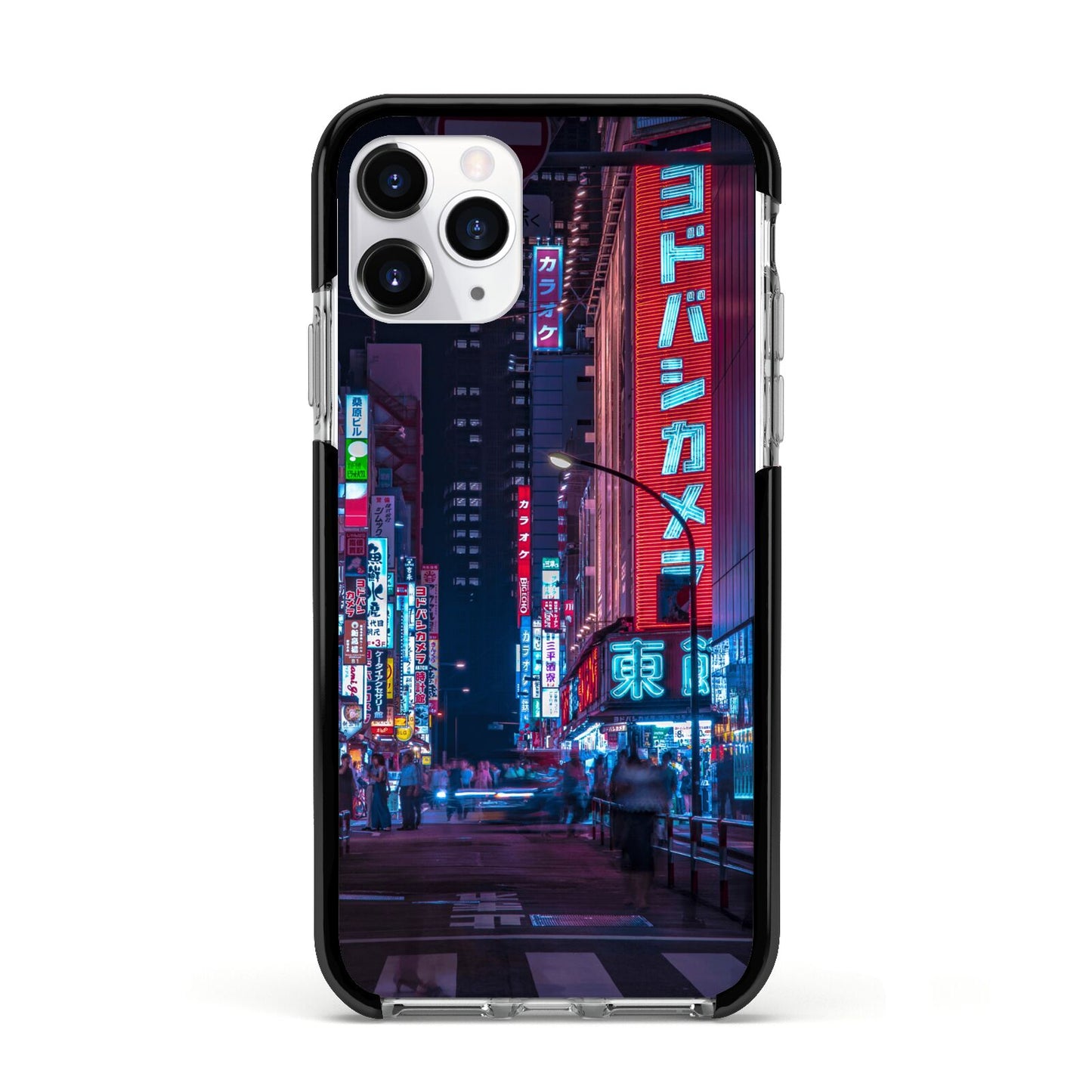 Tokyo Neon City Apple iPhone 11 Pro in Silver with Black Impact Case