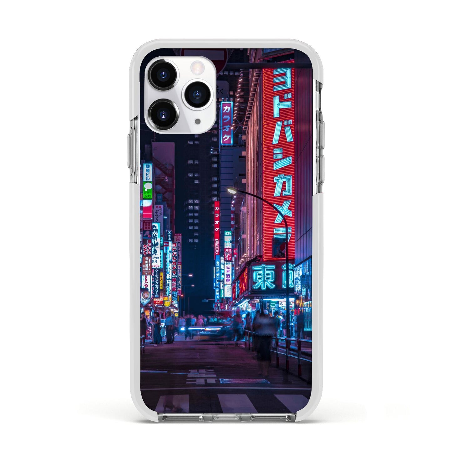 Tokyo Neon City Apple iPhone 11 Pro in Silver with White Impact Case