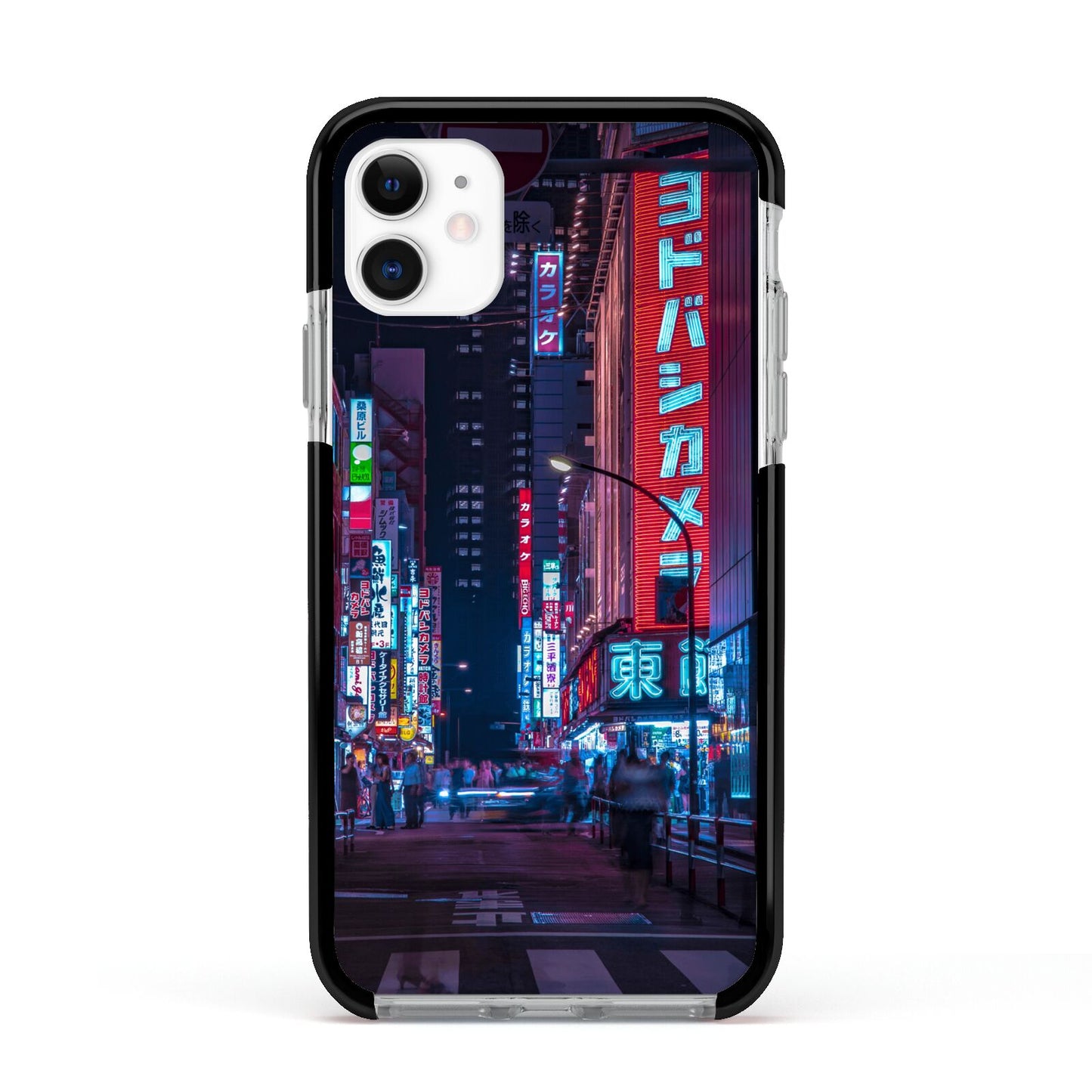 Tokyo Neon City Apple iPhone 11 in White with Black Impact Case