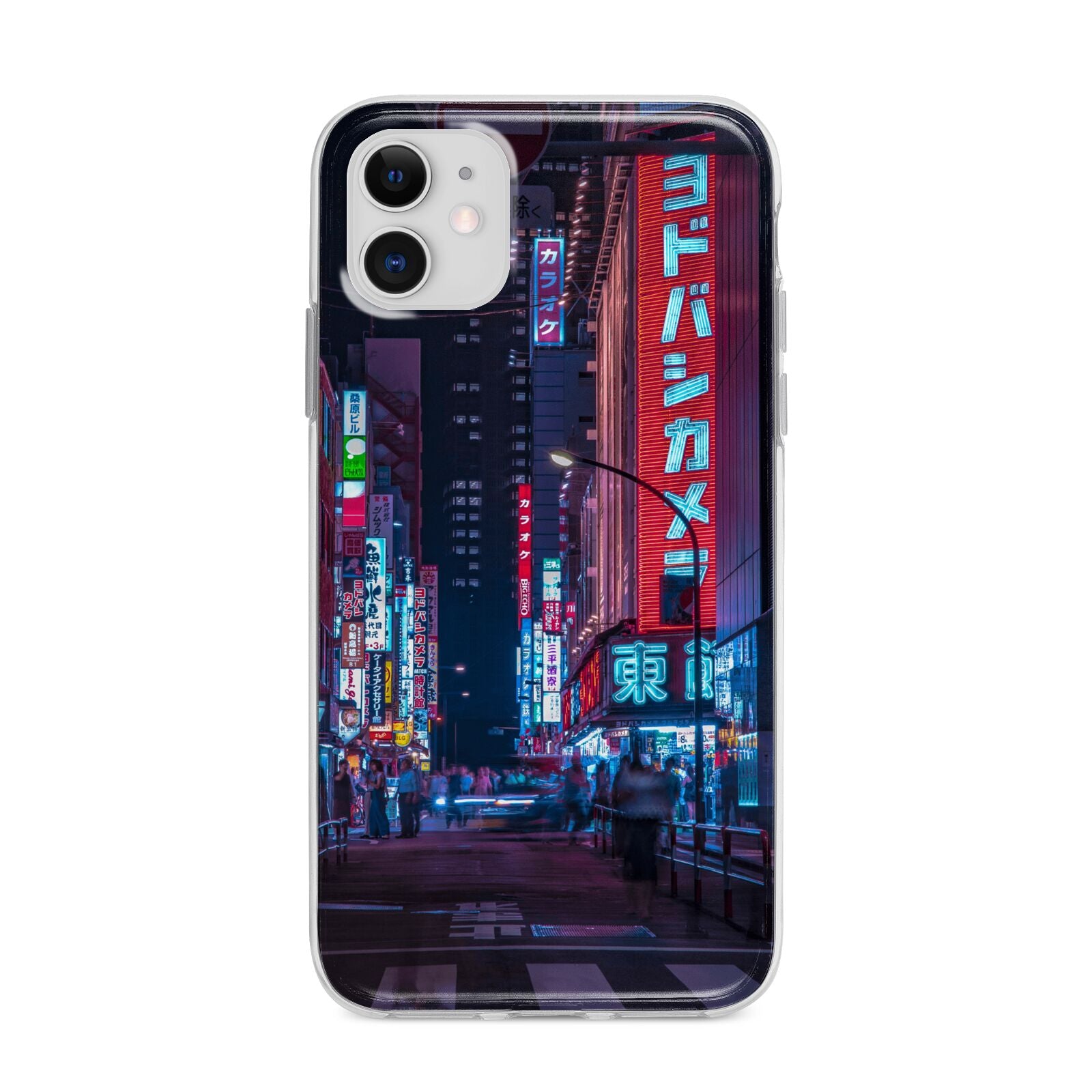 Tokyo Neon City Apple iPhone 11 in White with Bumper Case