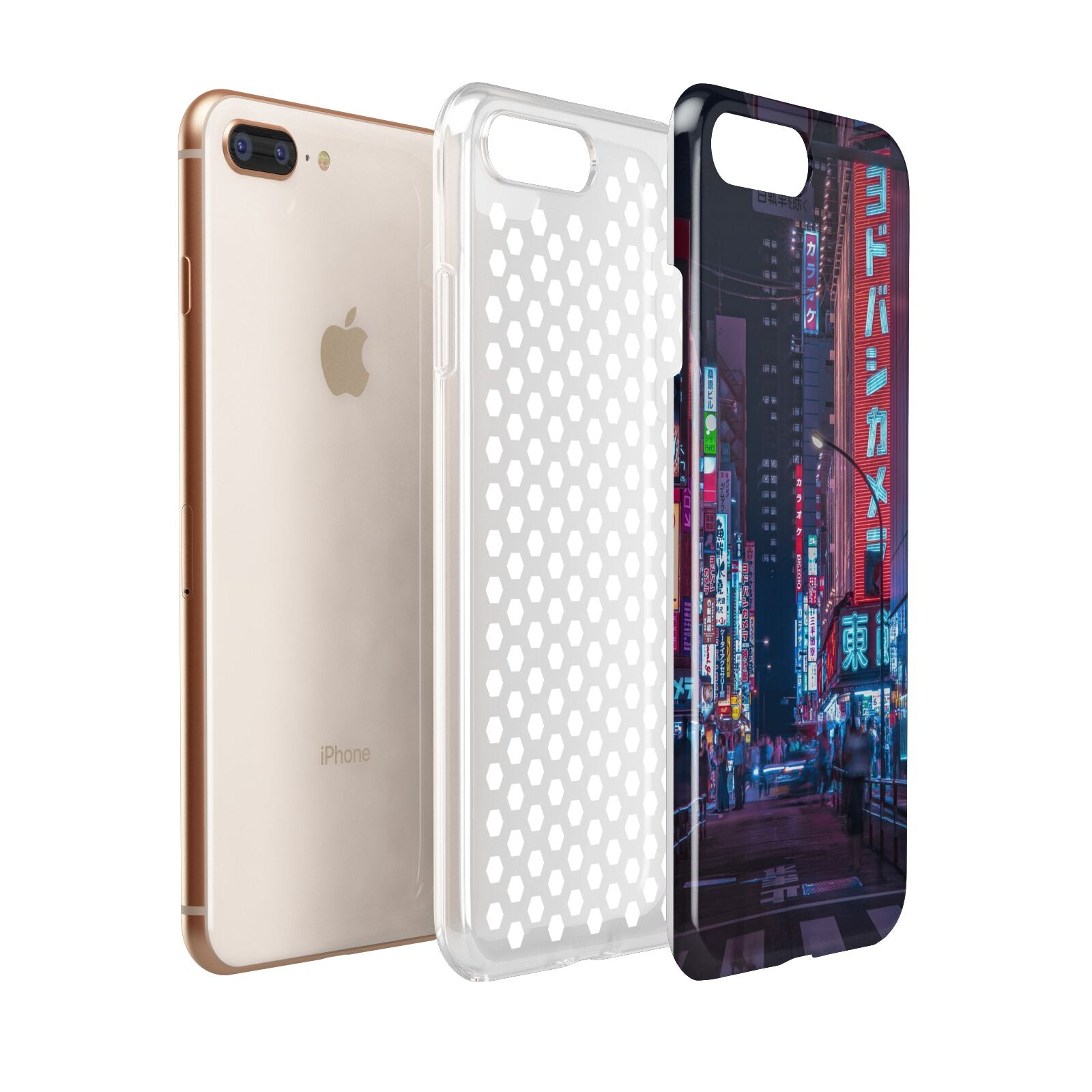 Tokyo Neon City Apple iPhone 7 8 Plus 3D Tough Case Expanded View