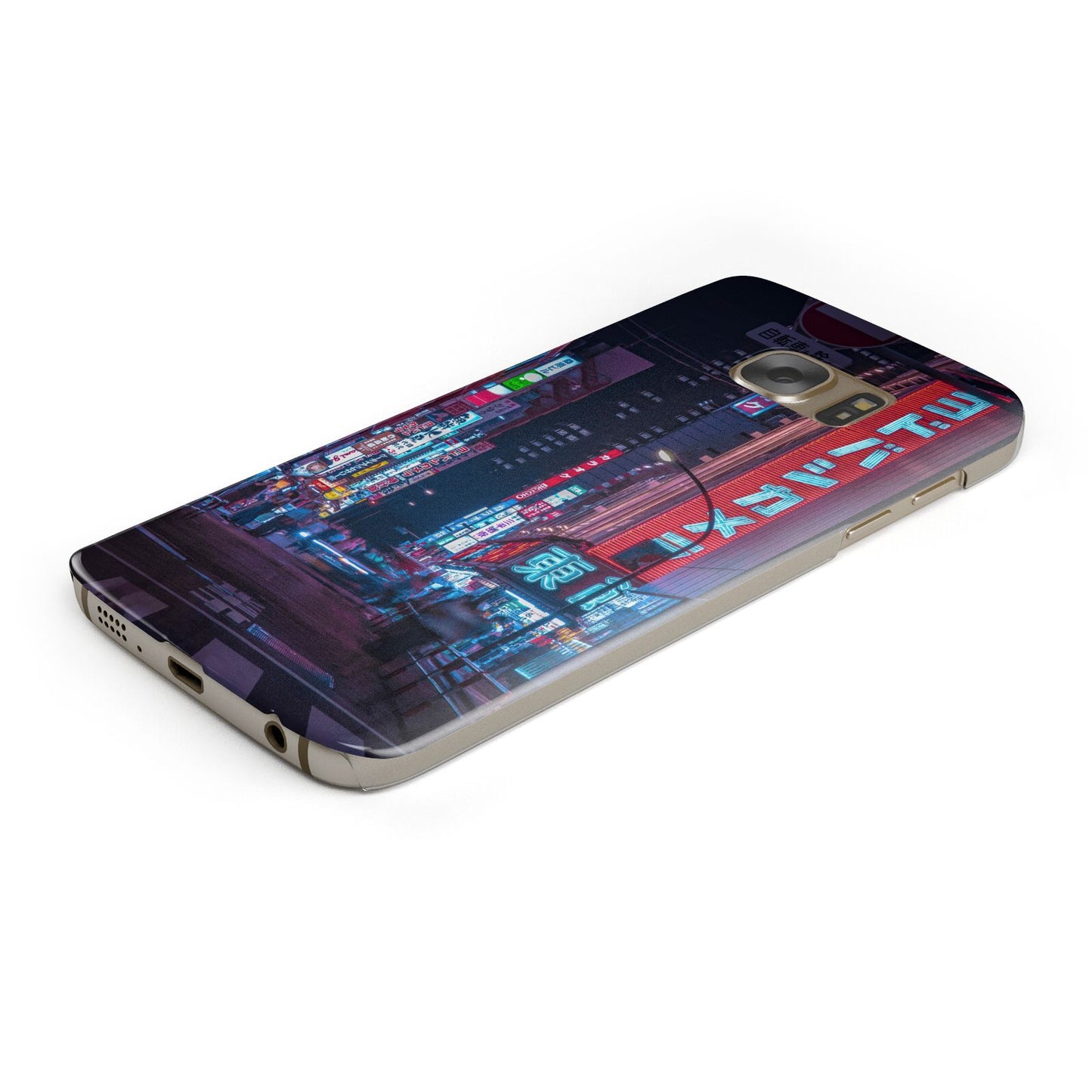 Tokyo Neon City Protective Samsung Galaxy Case Angled Image